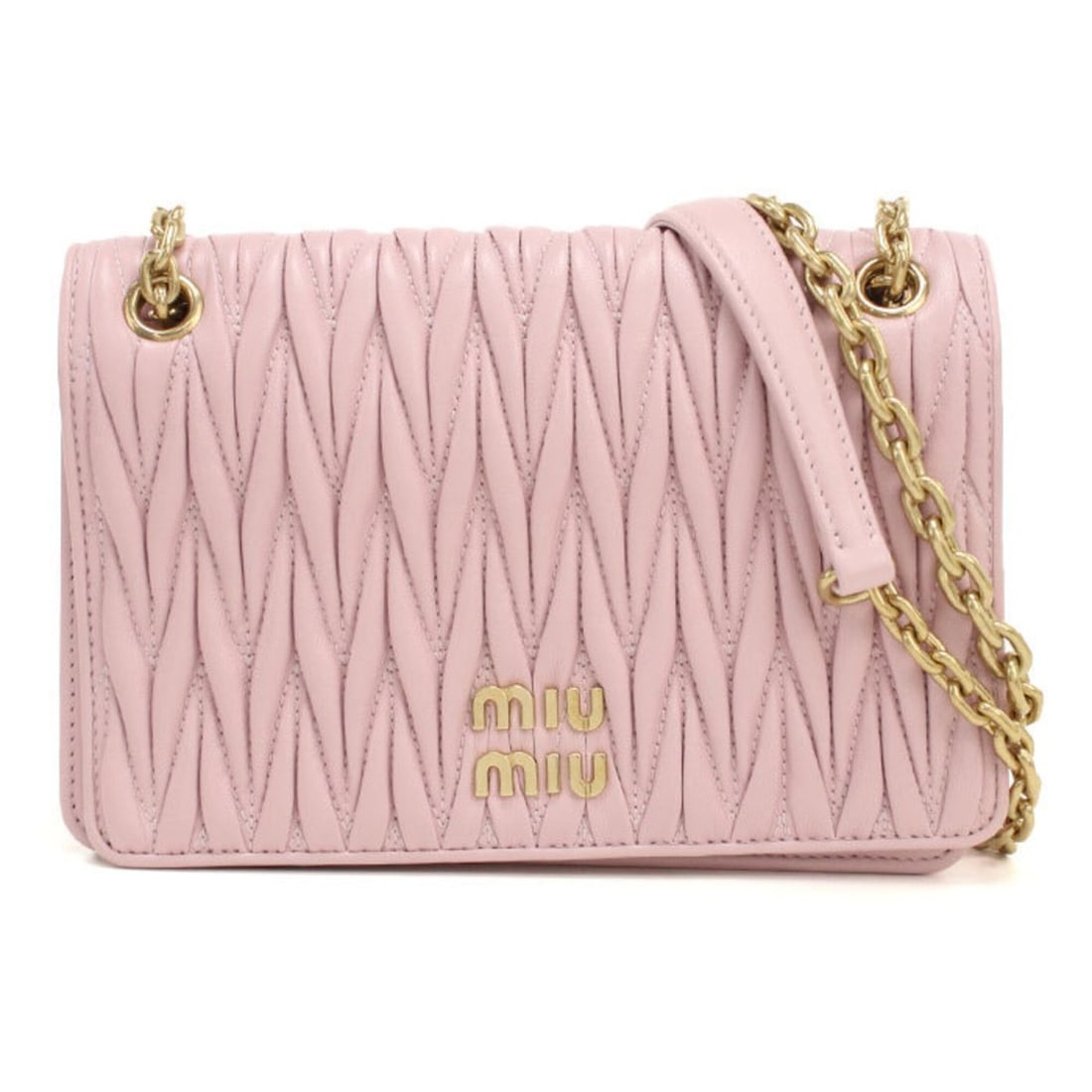 Miu Miu MIUMIU (OUTLET) Miu Outlet Shoulder Bag 5BP065 Chain Matelassé Women's Pink: --- Catalog ---Category: SizeSize (HxWxD): 12.5cm x 19cm x 5.5cm / 4.92'' x 7.48'' x 2.16''Category: DesignType: Shoulder bagColor: PinkGender: WomenMaterial: Leather Hardware Color: GoldLeather/Fur T