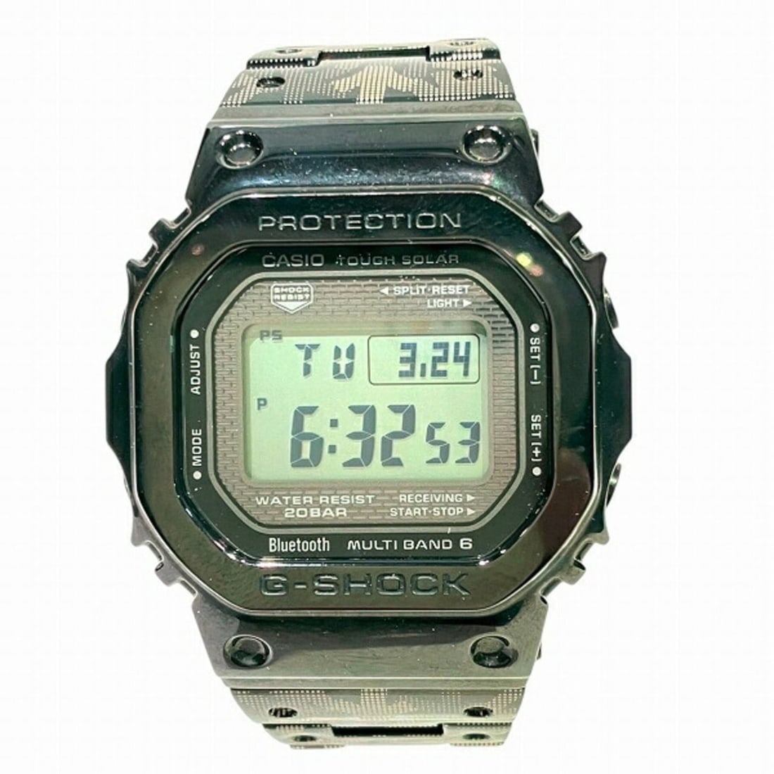 Casio G-SHOCK GMW-B5000EH-1 Solar 40th Anniversary Model Eric Haze Collaboration Watch Men's: --- Catalog ---Category: SizeWrist Size: 17cm / 6.69''Case Diameter: 37mm / 1.46''Category: DesignType: WristwatchGender: MenColor (Dial): BlackMaterial (Band): Stainless steelMaterial (Case): Stainle