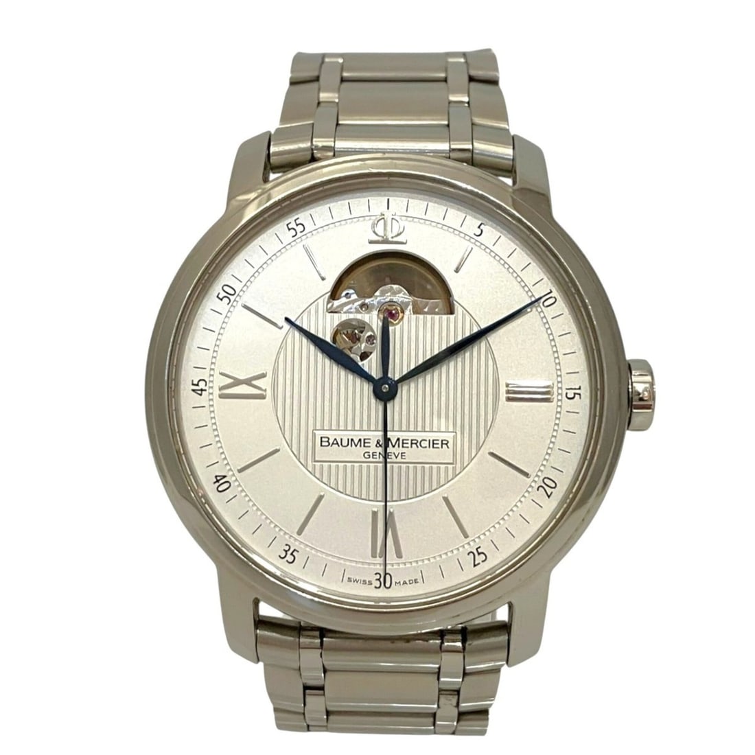 Baume & Mercier Classima Executive Watch, Total Weight 136.2g, Stainless Steel, Automatic Movement,: --- Catalog ---Category: SizeWrist Size: 16cm / 6.29''Case Diameter: 42.1mm / 1.66''Category: DesignType: WristwatchGender: MenColor (Dial): WhiteMaterial (Band): Stainless steelMaterial (Case): Stain