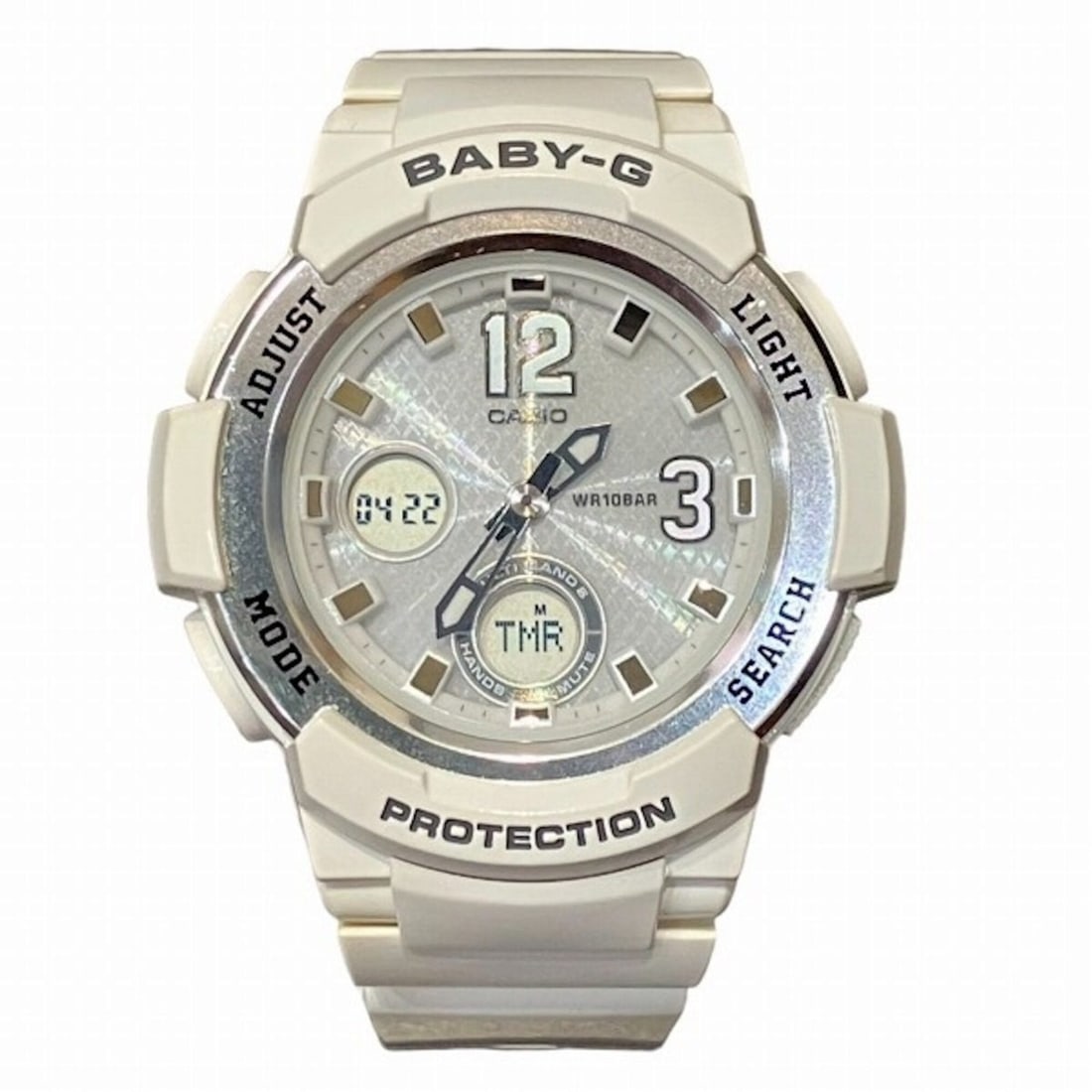 Baby-G Casio watch, total weight 48.4g, stainless steel, solar-powered, BGA-2100GA-7AJF: --- Catalog ---Category: SizeWrist Size: 12.5cm - 18cm / 4.92'' - 7.08''Case Diameter: 43mm / 1.69''Category: DesignType: WristwatchGender: MenMaterial (Band): Stainless steelMaterial (Case): Stainles