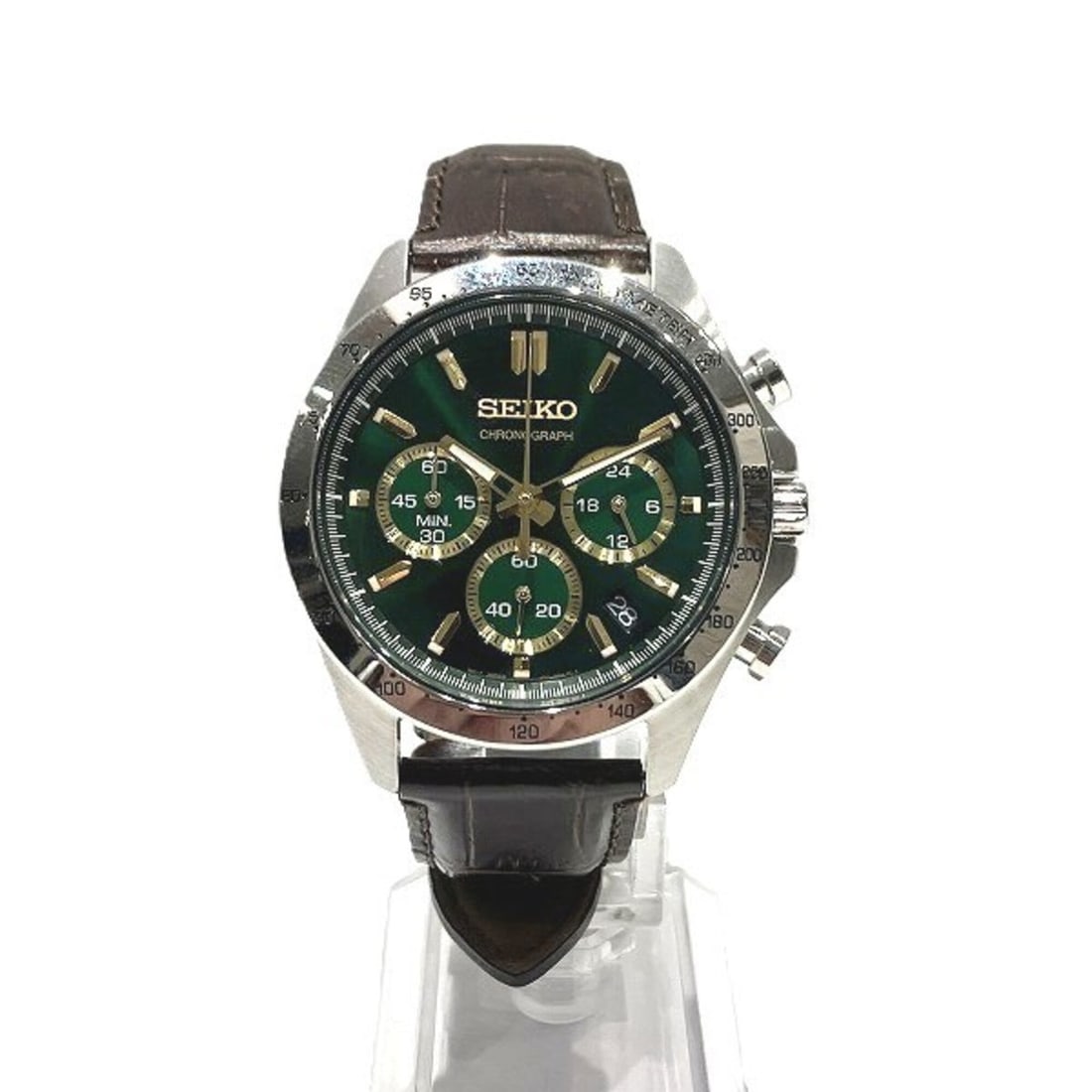 Seiko 8T Chronograph 8T63-00D0 Quartz Watch for Men: --- Catalog ---Category: SizeWrist Size: 14cm - 19cm / 5.51'' - 7.48''Case Diameter: 40mm / 1.57''Category: DesignType: WristwatchGender: MenColor (Dial): GreenMaterial (Band): LeatherMaterial (Case):