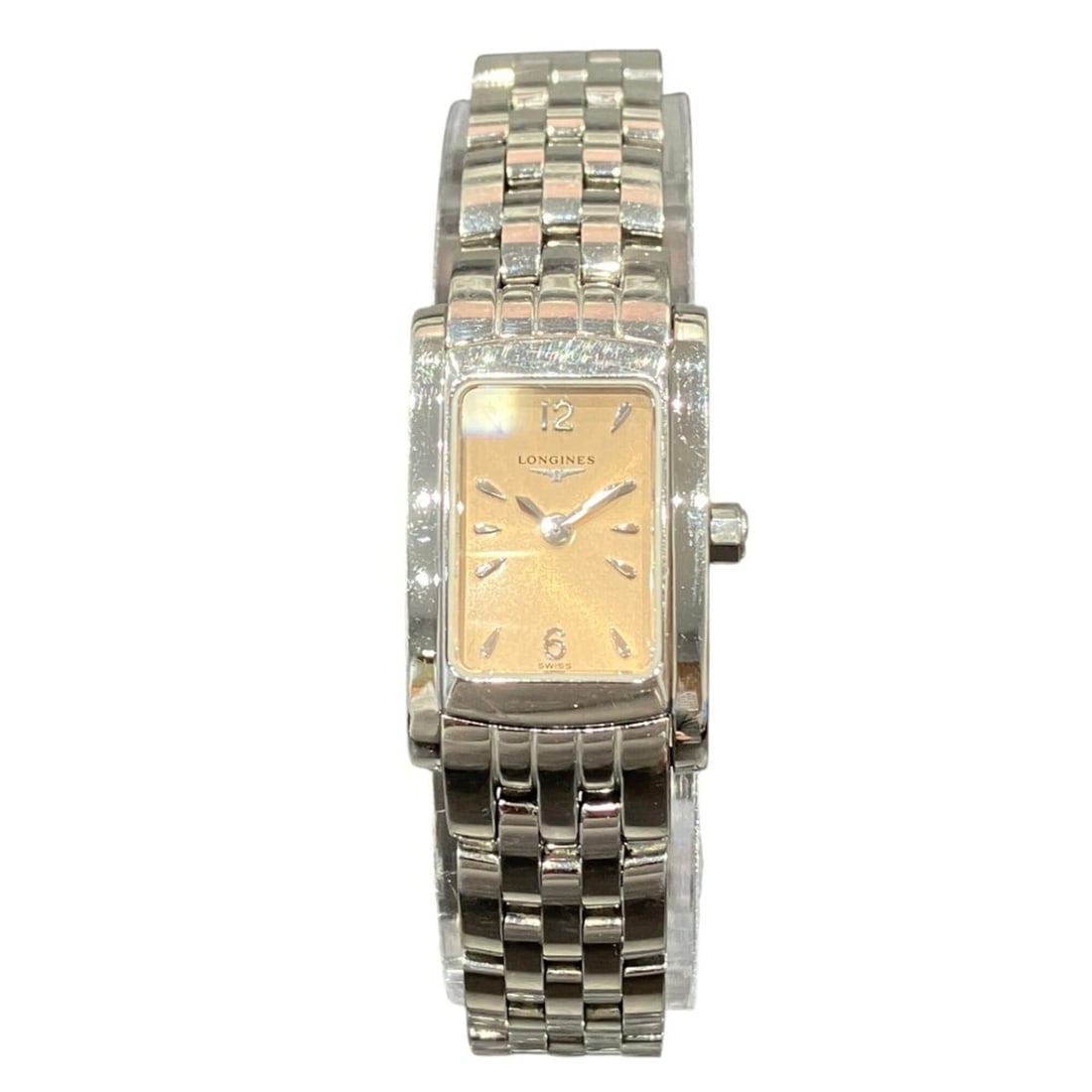 Longines DolceVita watch, total weight 43g, stainless steel, quartz movement, pink dial, L5.158.4 (1 of 9)