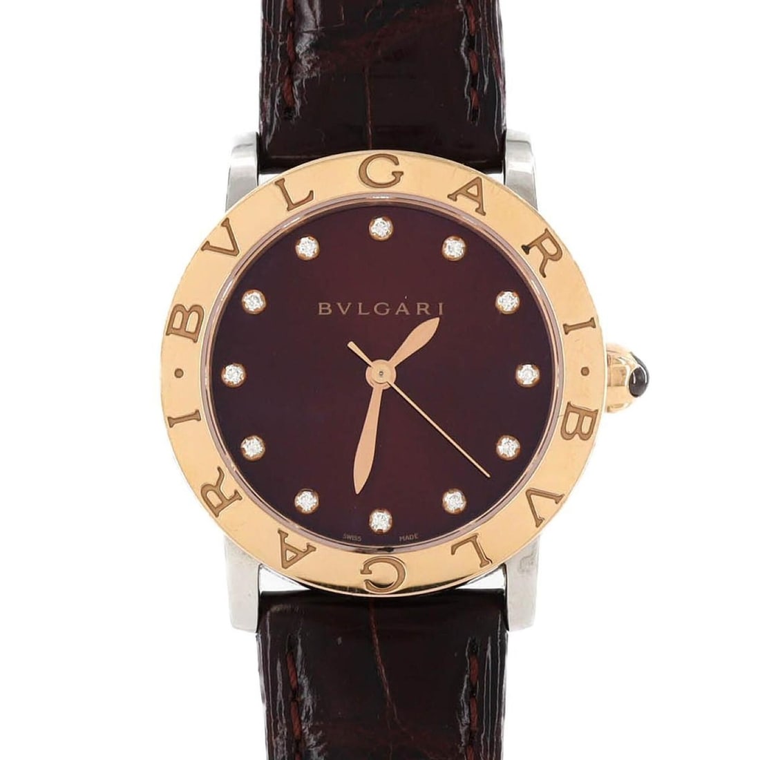 Bulgari PG Combination 12P BBLP33SG SSxPG Automatic Watch: --- Catalog ---Category: SizeCase Diameter: 33mm / 1.3''Category: DesignType: WristwatchGender: Men,WomenColor (Dial): BrownMaterial (Case): Pink gold, Stainless steelCategory: GeneralMPN: BBLP33SGBra