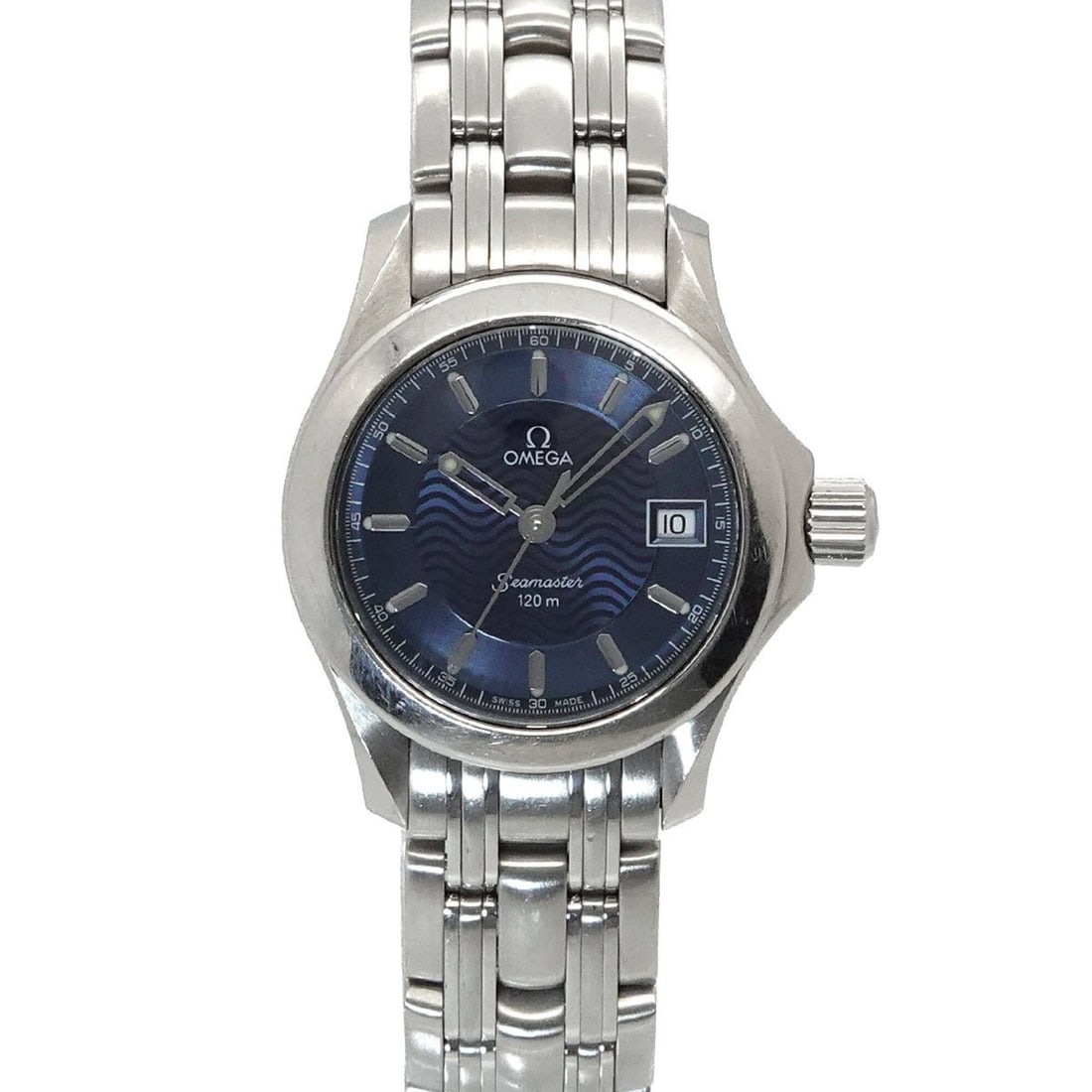 Omega Seamaster 120 2581 81 Ladies' Watch, Date, Blue, Quartz Watch: --- Catalog ---Category: SizeWrist Size: 14.5cm / 5.7''Case Diameter: 26mm / 1.02''Category: DesignType: WristwatchGender: WomenColor (Dial): BlueMaterial (Band): Stainless steelMaterial (Case): Stain