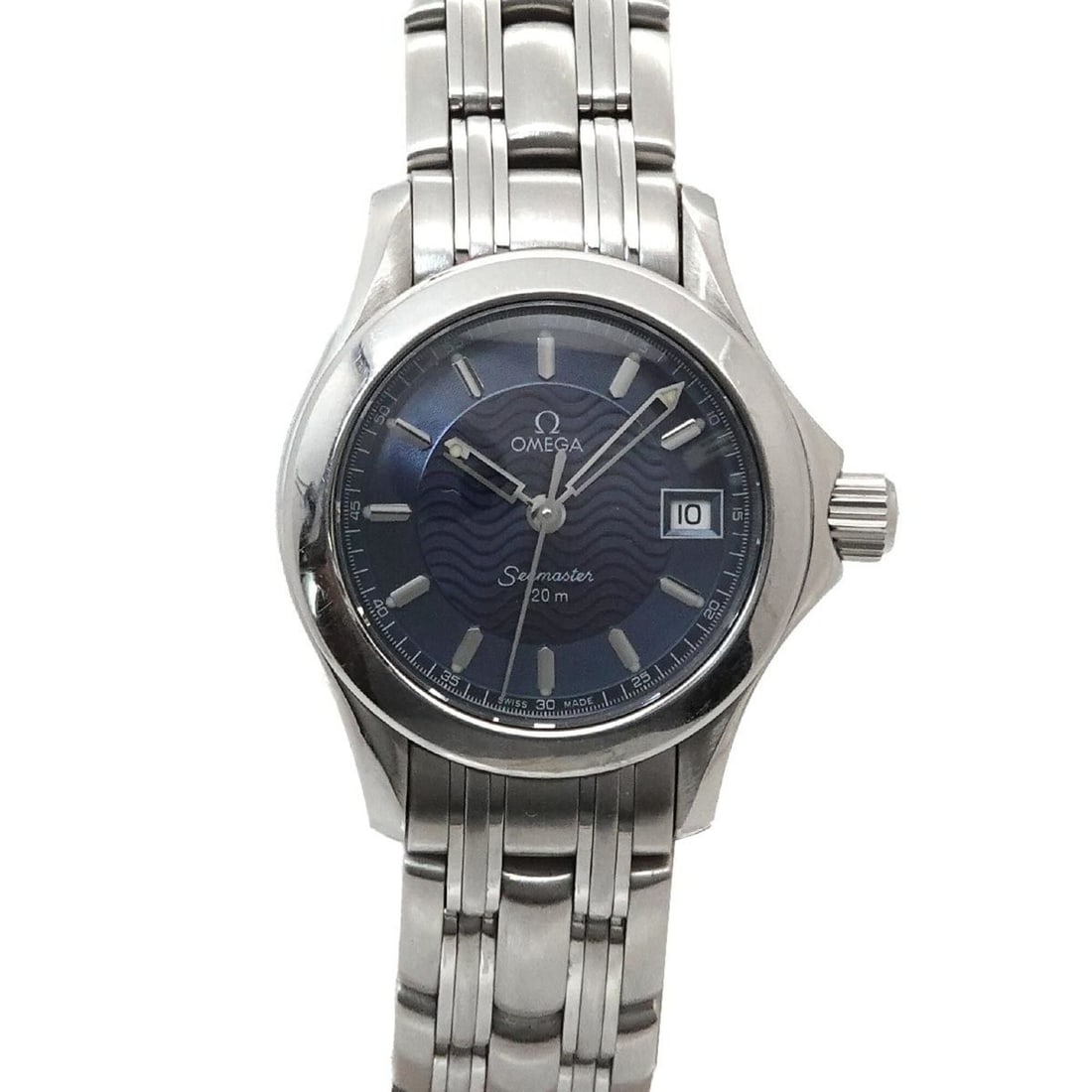 Omega Seamaster 120 2581 81 Ladies' Watch, Date, Blue, Quartz Watch: --- Catalog ---Category: SizeWrist Size: 14.5cm / 5.7''Case Diameter: 26mm / 1.02''Category: DesignType: WristwatchGender: WomenColor (Dial): BlueMaterial (Band): Stainless steelMaterial (Case): Stain