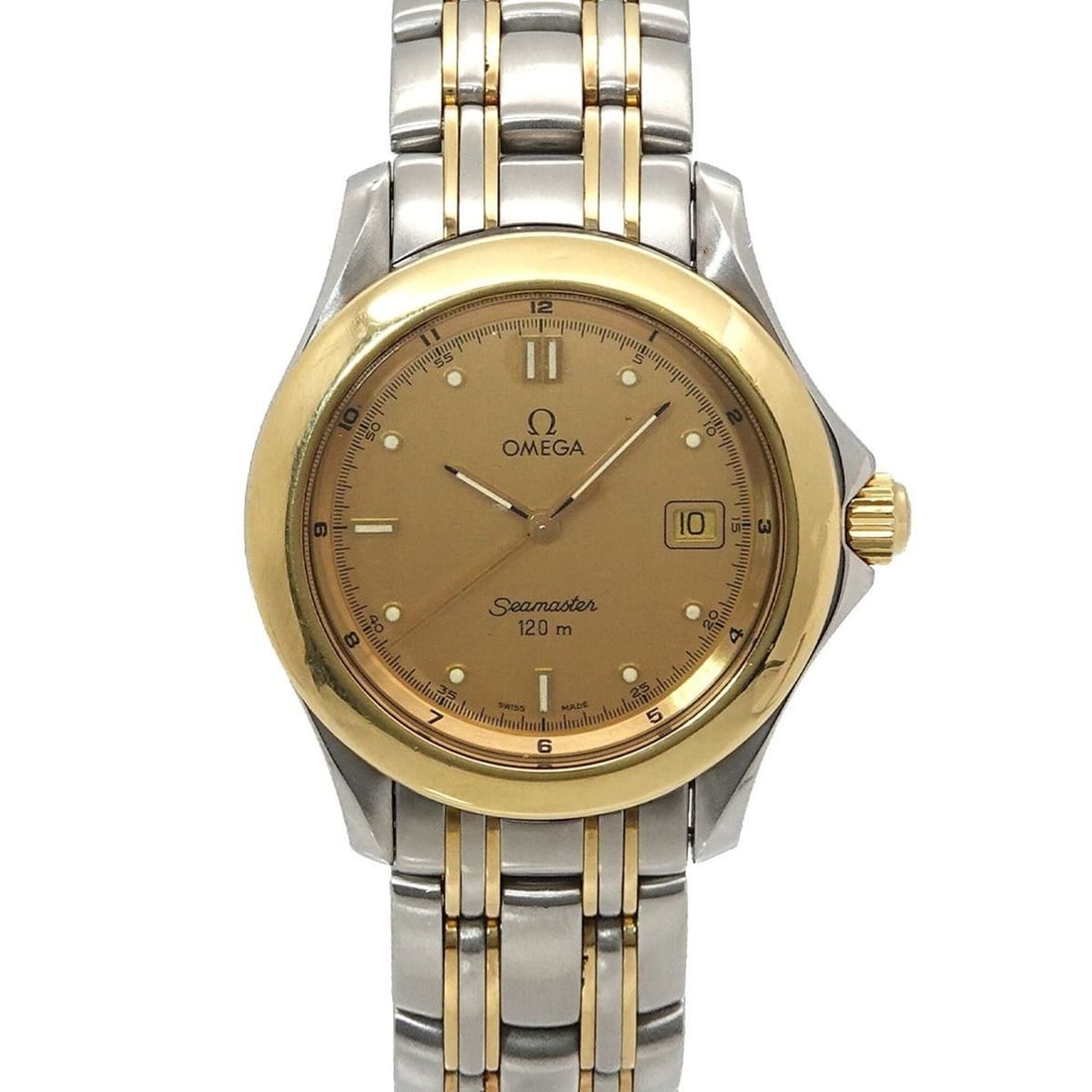 Omega Seamaster 120 2311 10 Two-Tone Men's Watch, Date, Gold (YG), Yellow Gold, Quartz Watch: --- Catalog ---Category: SizeWrist Size: 16.5cm / 6.49''Case Diameter: 36mm / 1.42''Category: DesignType: WristwatchGender: MenColor (Dial): GoldMaterial (Band): Stainless steel, Yellow goldMaterial (