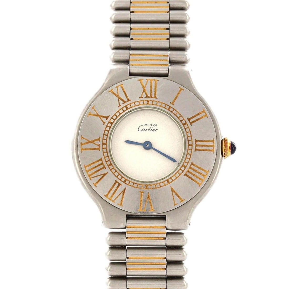 Cartier Must 21 LM Two-Tone 83090171 SSxGP Quartz Watch: --- Catalog ---Category: SizeWrist Size: 15.5cm / 6.1''Case Diameter: 31mm / 1.22''Category: DesignType: WristwatchGender: Men,WomenColor (Dial): SilverMaterial (Band): Gold plated, Stainless steelMat