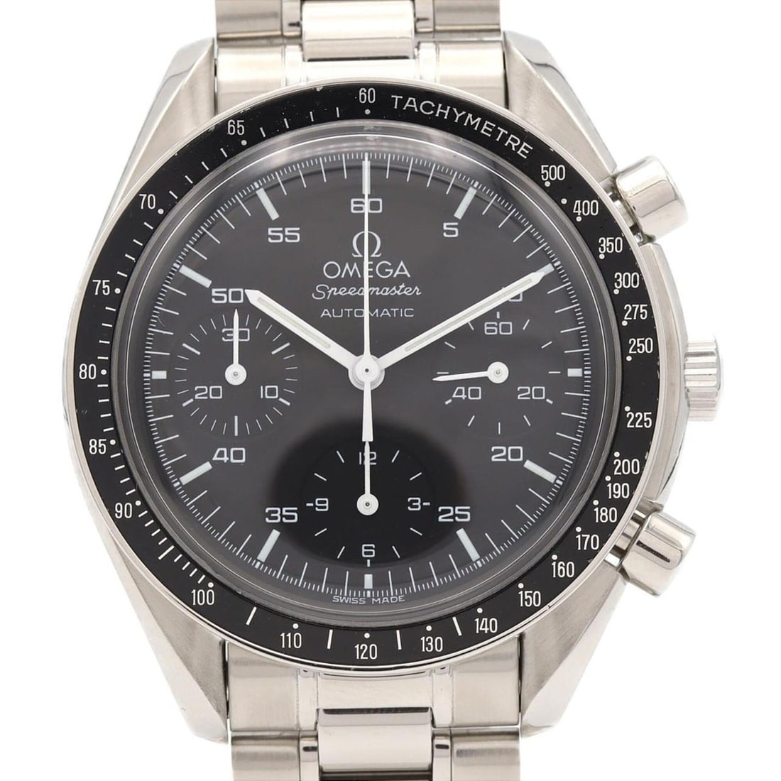 Omega Speedmaster 3510.50 SS Automatic Watch: --- Catalog ---Category: SizeWrist Size: 18cm / 7.08''Case Diameter: 39mm / 1.54''Category: DesignType: WristwatchGender: MenColor (Dial): BlackMaterial (Band): Stainless steelMaterial (Case): Stainle