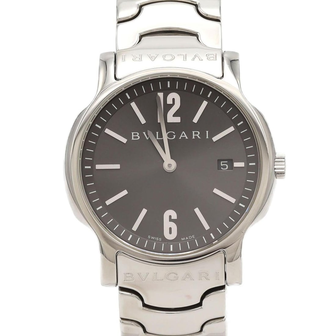 Bulgari Solotempo ST35S ST35C5SSD Stainless Steel Quartz Watch: --- Catalog ---Category: SizeWrist Size: 16cm / 6.29''Case Diameter: 35mm / 1.38''Category: DesignType: WristwatchGender: MenColor (Dial): GrayMaterial (Band): Stainless steelMaterial (Case): Stainles