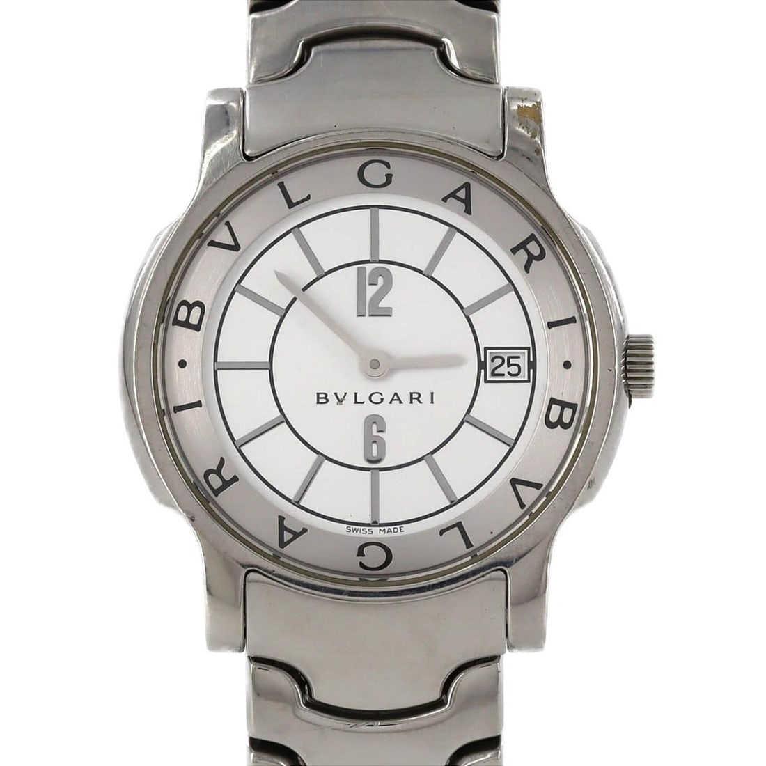 Bulgari Solotempo ST35S ST35WSSD Stainless Steel Quartz Watch: --- Catalog ---Category: SizeWrist Size: 17.5cm / 6.88''Case Diameter: 35mm / 1.38''Category: DesignType: WristwatchGender: MenColor (Dial): WhiteMaterial (Band): Stainless steelMaterial (Case): Stain