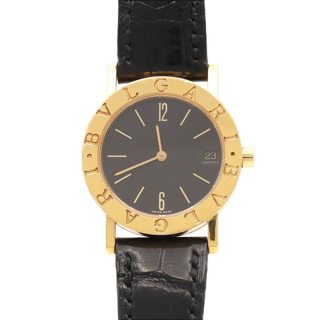 Bulgari YG BB30GL Quartz Watch: --- Catalog ---Category: SizeCase Diameter: 30mm / 1.18''Category: DesignType: WristwatchGender: Women,MenColor (Dial): BlackMaterial (Case): Yellow goldCategory: GeneralMPN: BB30GLBrand: BvlgariCateg