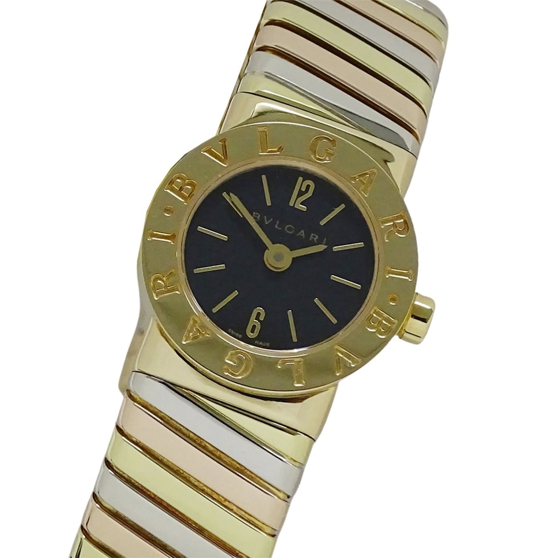 Bulgari BVLGARI Women's Watch, Brand: Tubogas Quartz QZ 750YG 750WG 750PG BB192T M Size Solid Gold (1 of 15)