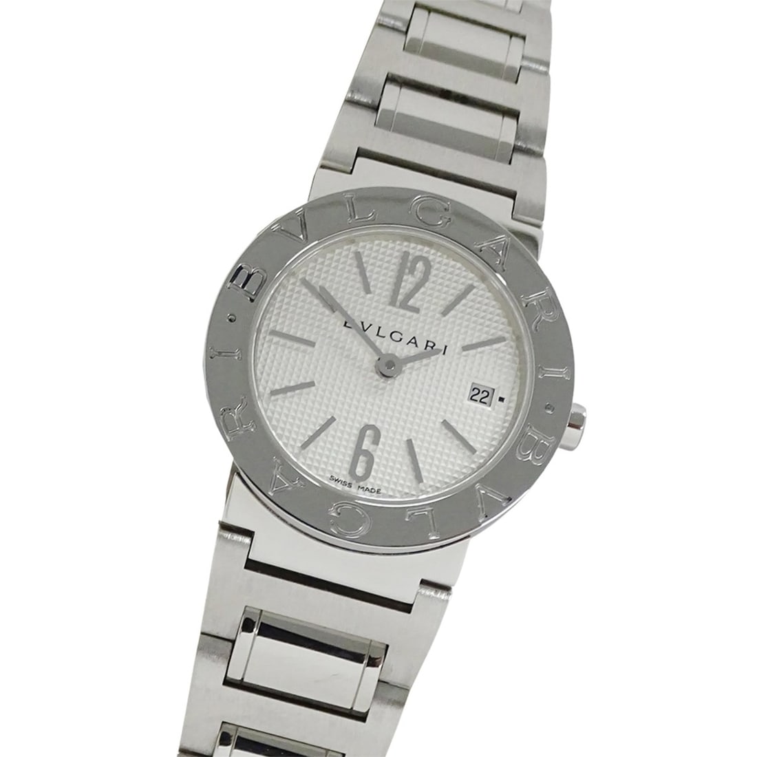 Bulgari BVLGARI Women's Watch, Brand: Date Quartz QZ Stainless Steel SS BB26SS Silver White: --- Catalog ---Category: SizeWrist Size: 16.5cm / 6.49''Case Diameter: 26mm / 1.02''Category: DesignType: WristwatchGender: WomenColor (Dial): WhiteMaterial (Band): Stainless steelMaterial (Case): Sta