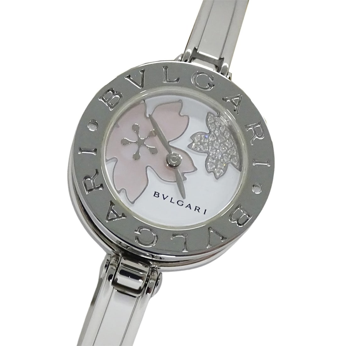 Bulgari BVLGARI Women's Watch, B-zero1 Mediterranean Garden Diamond Quartz Stainless Steel BZ22S: --- Catalog ---Category: SizeWrist Size: 16.5cm / 6.49''Case Diameter: 22mm / 0.87''Category: DesignType: WristwatchGender: WomenColor (Dial): White shellMaterial (Band): Stainless steelMaterial (Case
