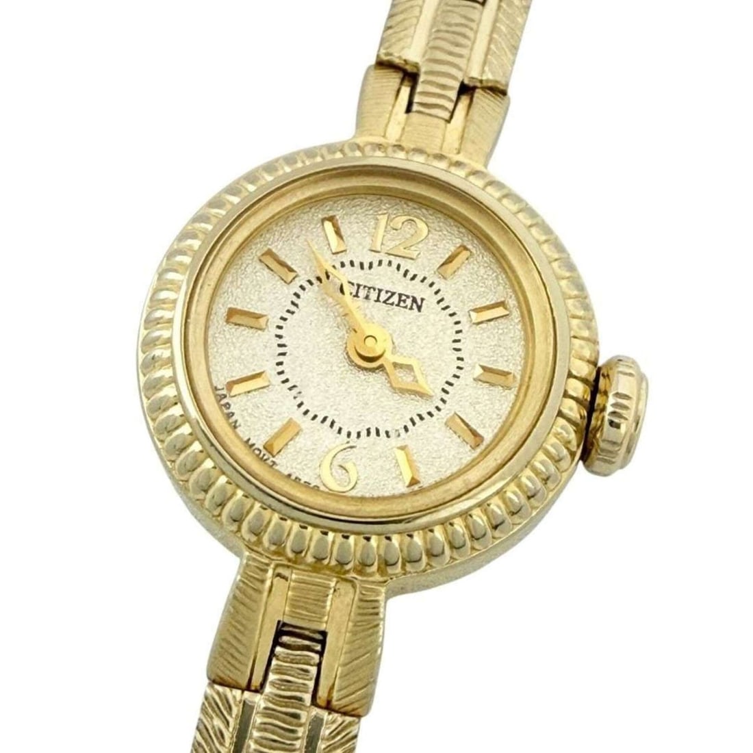 Citizen Women's Watch Bangle Kii Yellow Gold: --- Catalog ---Category: SizeWrist Size: 13.8cm / 5.43''Case Diameter: 14.5mm / 0.57''Category: DesignType: WristwatchGender: WomenMaterial (Band): Stainless steelMaterial (Case): Stainless steelCateg