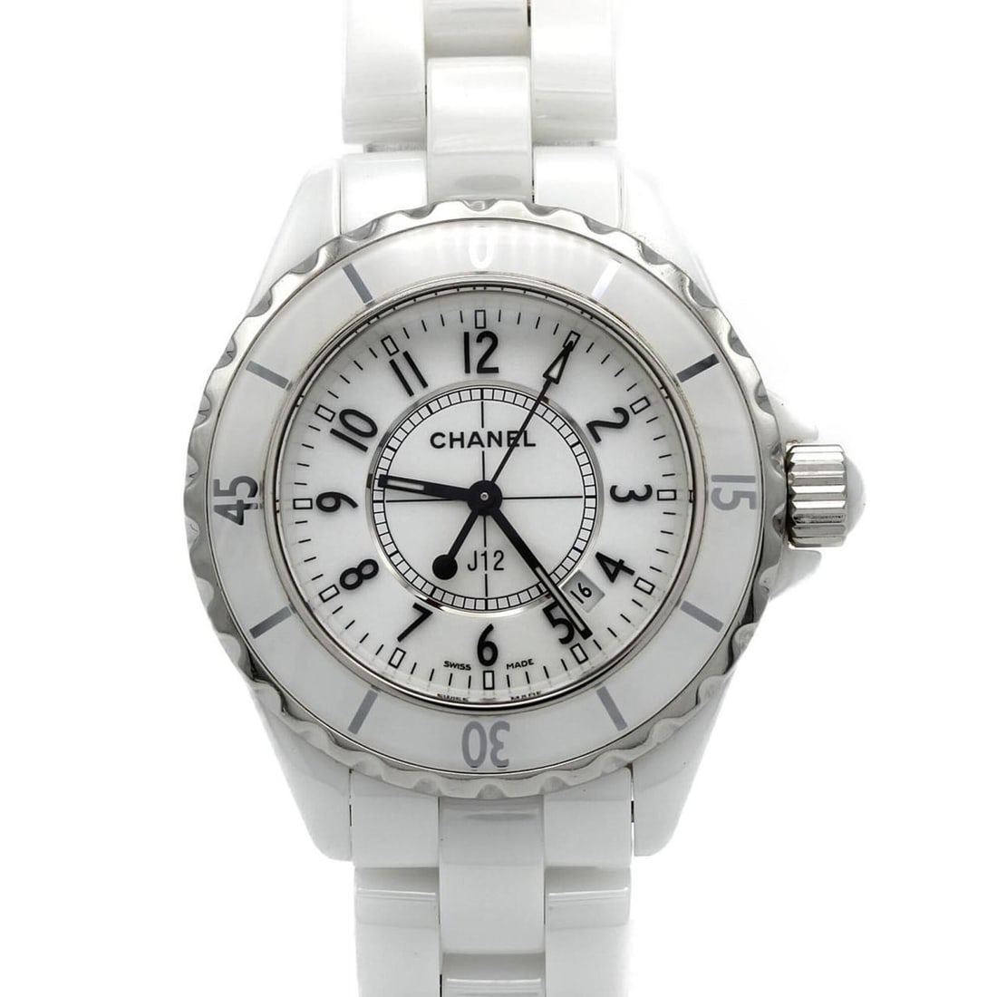 Chanel J12 33mm Ceramic H0968 Quartz Watch: --- Catalog ---Category: SizeWrist Size: 14.5cm / 5.7''Case Diameter: 33mm / 1.3''Category: DesignType: WristwatchGender: WomenColor (Dial): WhiteMaterial (Band): CeramicMaterial (Case): CeramicCatego