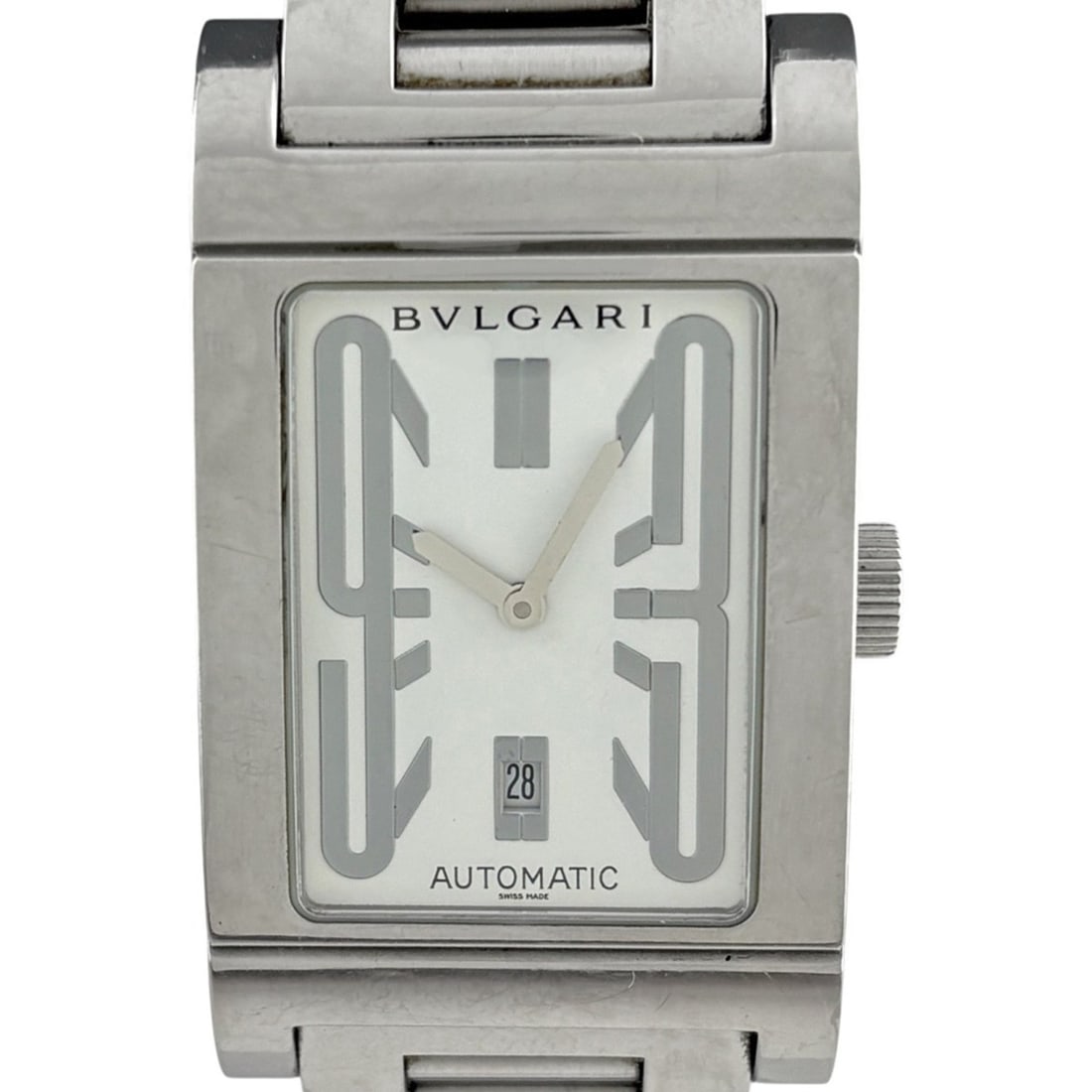 Bulgari BVLGARI Redangolo RT45S Watch, Stainless Steel, Automatic, White, Men's: --- Catalog ---Category: SizeWrist Size: 17cm / 6.69''Case Diameter: 26mm / 1.02''Category: DesignType: WristwatchGender: MenColor (Dial): WhiteMaterial (Band): Stainless steelMaterial (Case): Stainle