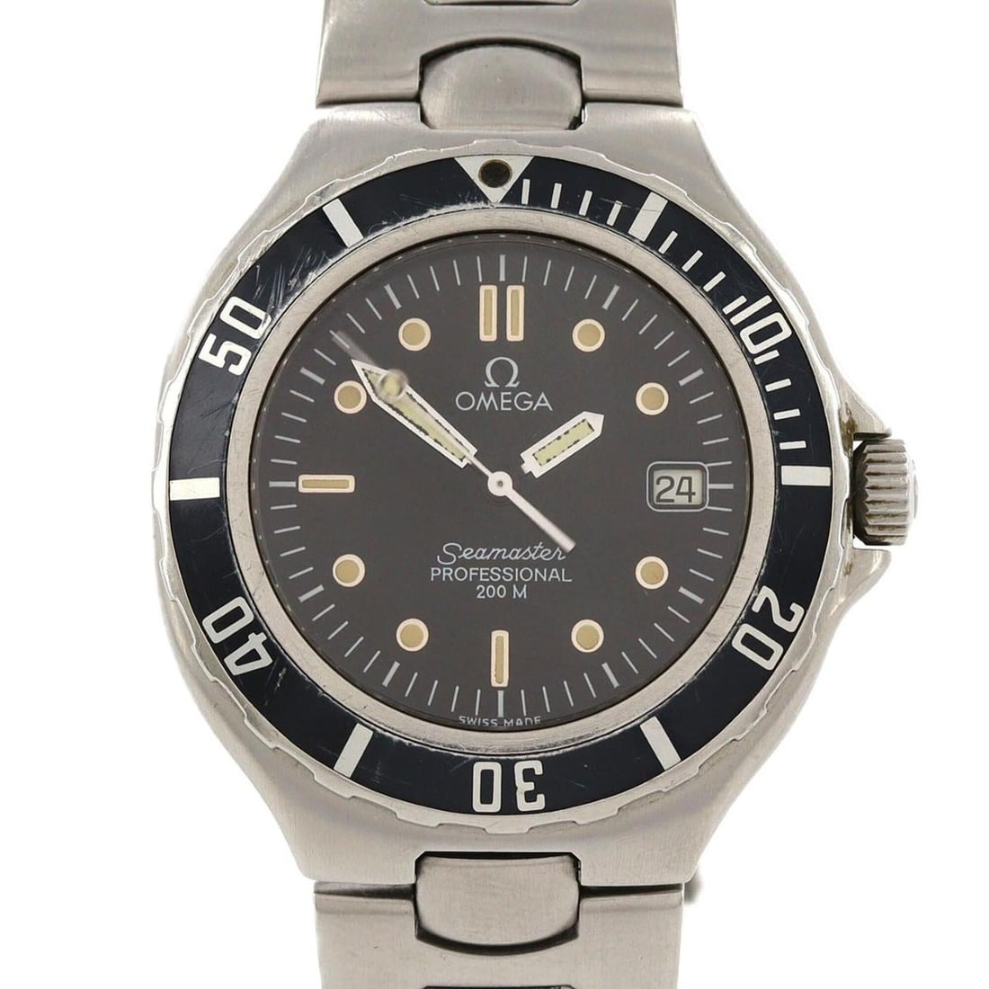 Omega Seamaster 200 SS Quartz Watch: --- Catalog ---Category: SizeWrist Size: 20cm / 7.87''Case Diameter: 36mm / 1.42''Category: DesignType: WristwatchGender: MenColor (Dial): BlackMaterial (Band): Stainless steelMaterial (Case): Stainle