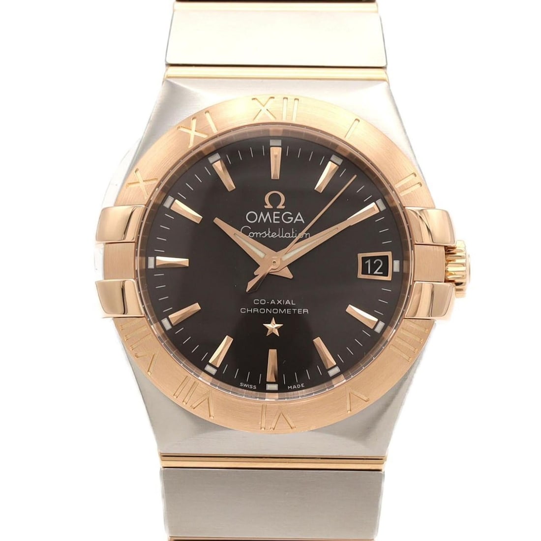 Omega Constellation Brushed RG Combination 123.20.35.20.06.002 SSxPG Automatic Watch: --- Catalog ---Category: SizeWrist Size: 19.5cm / 7.67''Case Diameter: 35mm / 1.38''Category: DesignType: WristwatchGender: MenColor (Dial): GrayMaterial (Band): Pink gold, Stainless steelMaterial (Ca