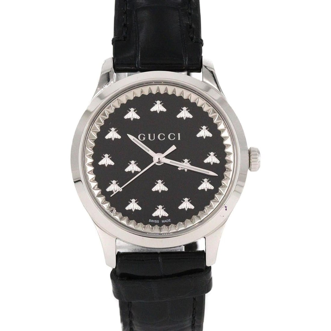 Gucci G-Timeless 126.4 YA1265055 SS Quartz Watch: --- Catalog ---Category: SizeCase Diameter: 32mm / 1.26''Category: DesignType: WristwatchGender: Men,WomenColor (Dial): BlackMaterial (Case): Stainless steelCategory: GeneralMPN: 126.4/YA1265055Brand:
