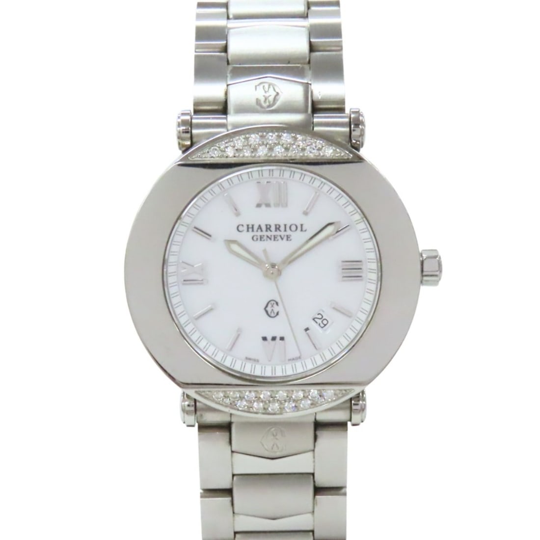 CHARRIOL Columbus CCR38D Stainless Steel Diamond Silver White Dial Men's Watch: --- Catalog ---Category: SizeWrist Size: 19.5cm / 7.67''Case Diameter: 38mm / 1.5''Category: DesignType: WristwatchGender: MenColor (Dial): WhiteMaterial (Band): Stainless steelMaterial (Case): Stainl