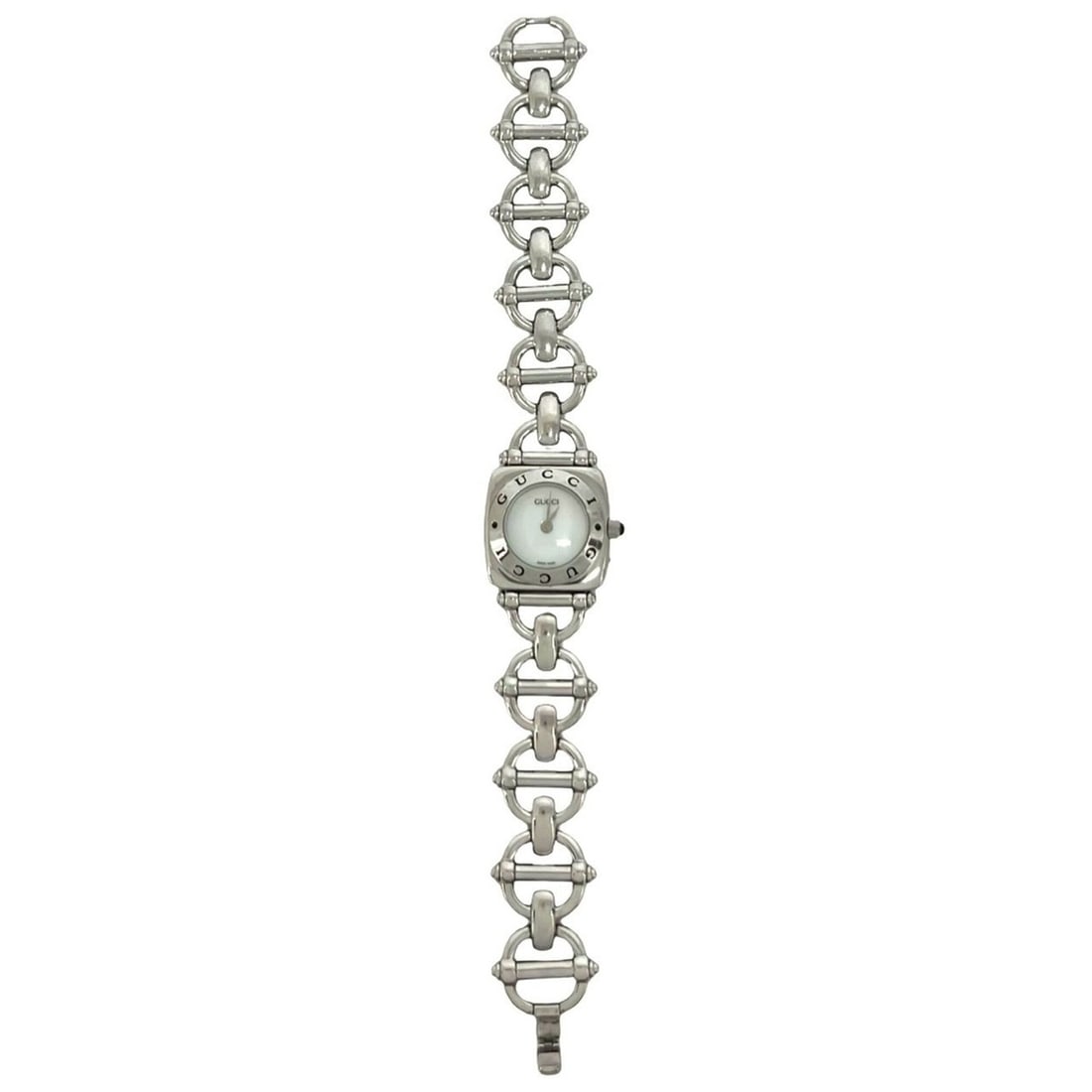 GUCCI Horsebit Chain Stainless Steel Quartz Wristwatch, Silver, 37972: --- Catalog ---Category: SizeWrist Size: 16.5cm / 6.49''Case Diameter: 21mm / 0.83''Category: DesignType: WristwatchGender: WomenMaterial (Band): Stainless steelMaterial (Case): Stainless steelCategor