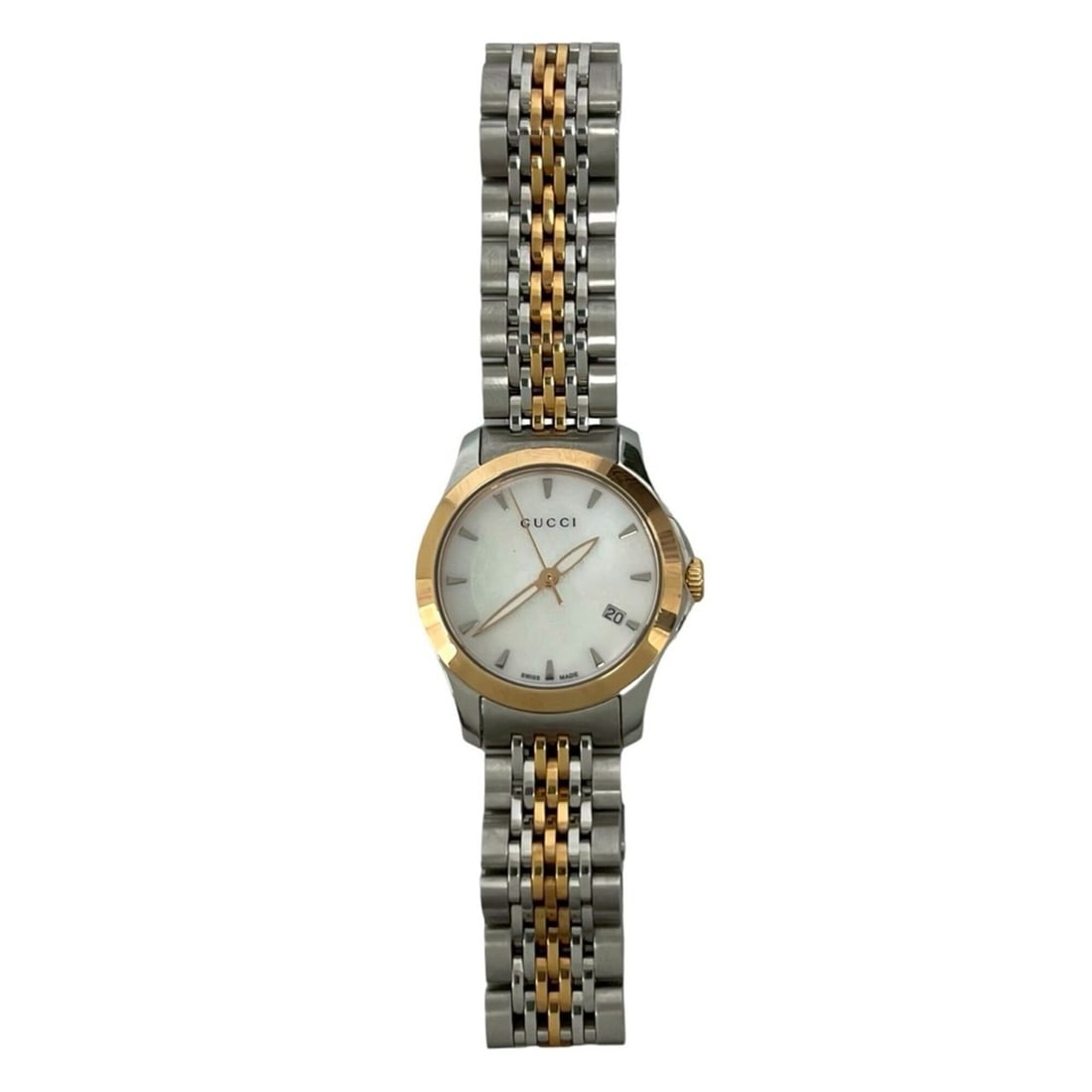 GUCCI GG Logo Stainless Steel Quartz Wristwatch, Silver, 32380: --- Catalog ---Category: SizeWrist Size: 14.5cm / 5.7''Case Diameter: 28mm / 1.1''Category: DesignType: WristwatchGender: WomenMaterial (Band): Stainless steelMaterial (Case): Stainless steelCategory: