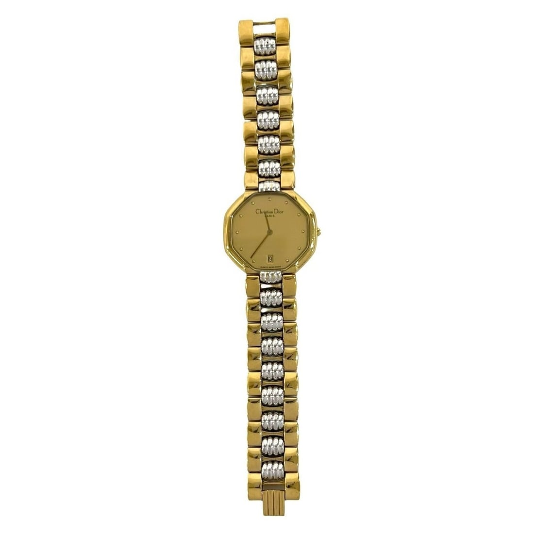 Christian Dior Vintage Octagon Stainless Steel Quartz Wristwatch Gold 31990: --- Catalog ---Category: SizeWrist Size: 15.5cm / 6.1''Case Diameter: 30mm / 1.18''Category: DesignType: WristwatchGender: WomenMaterial (Band): Stainless steelMaterial (Case): Stainless steelCategory