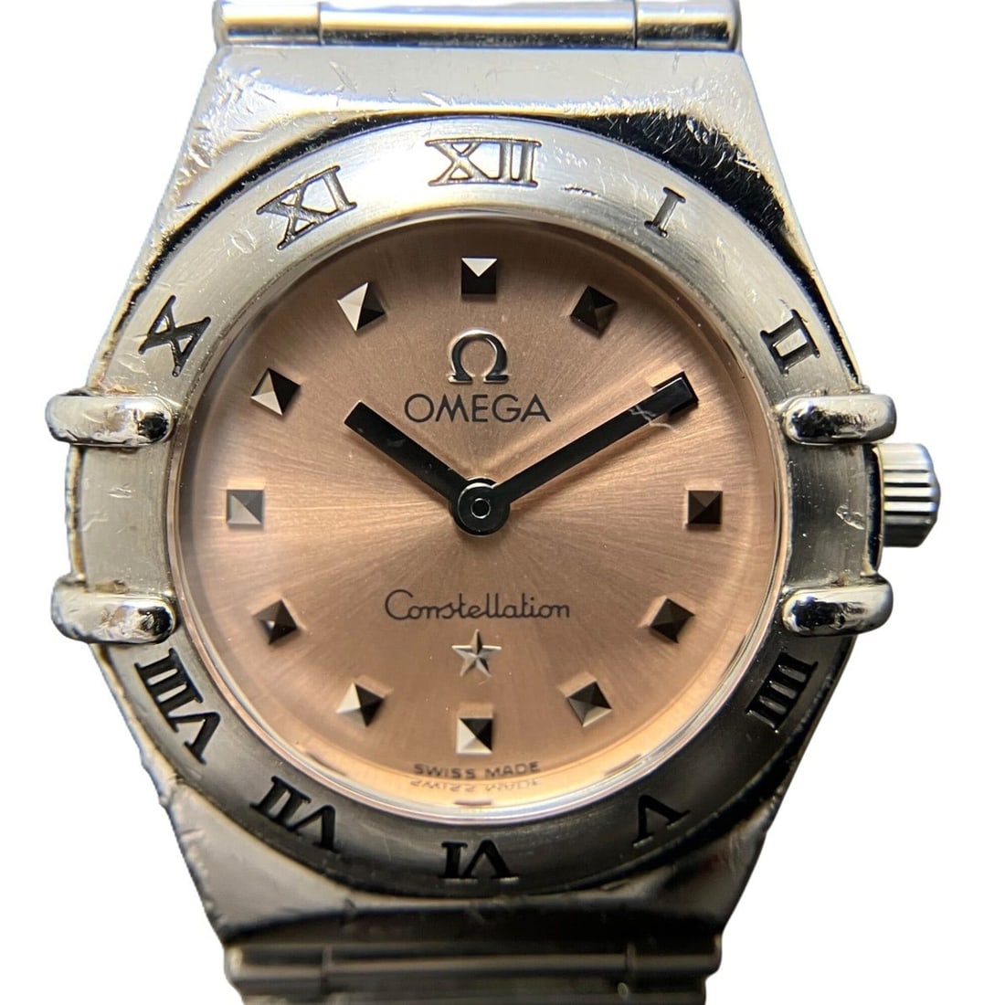 Omega My Choice Mini Constellation Watch, Total Weight 43g, Stainless Steel, Quartz Movement, Copper: --- Catalog ---Category: SizeWrist Size: 16cm / 6.29''Case Diameter: 23mm / 0.91''Category: DesignType: WristwatchGender: WomenMaterial (Band): Stainless steelMaterial (Case): Stainless steelCategory: