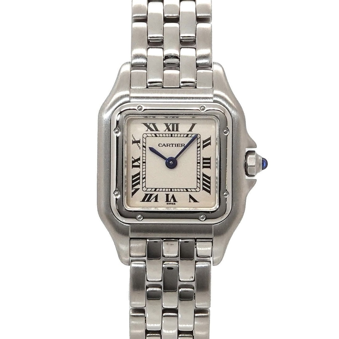 Cartier Panthère SM W25033P5 Women's Watch, Ivory, Quartz Watch: --- Catalog ---Category: SizeWrist Size: 16cm / 6.29''Case Diameter: 22mm / 0.87''Category: DesignType: WristwatchGender: WomenColor (Dial): IvoryMaterial (Band): Stainless steelMaterial (Case): Stain
