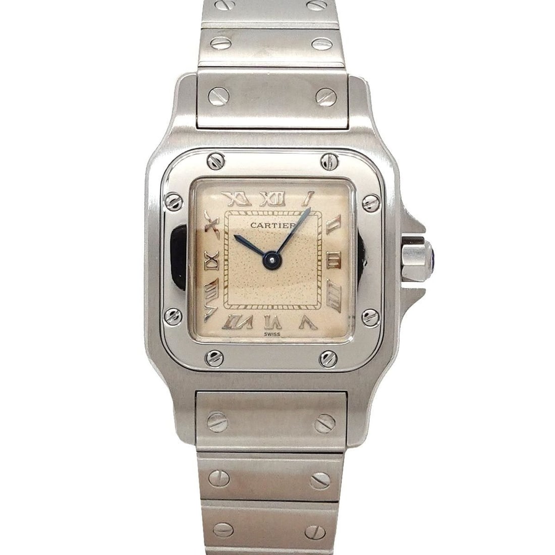 Cartier Santos Galbee SM W20024D6 Women's Watch, Ivory, Quartz Watch: --- Catalog ---Category: SizeWrist Size: 13cm / 5.11''Case Diameter: 23mm / 0.91''Category: DesignType: WristwatchGender: WomenColor (Dial): IvoryMaterial (Band): Stainless steelMaterial (Case): Stain