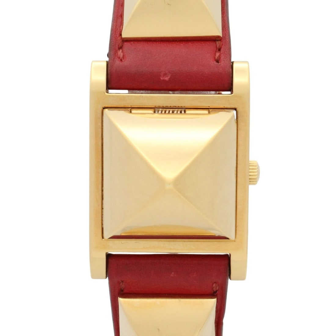 Hermes Medor watch, gold-plated (GP), leather strap, women's, white, ME1.201: --- Catalog ---Category: SizeWrist Size: 16.5cm / 6.49''Case Diameter: 23mm / 0.91''Category: DesignType: WristwatchGender: WomenColor (Dial): WhiteMaterial (Band): LeatherMaterial (Case): Gold plated