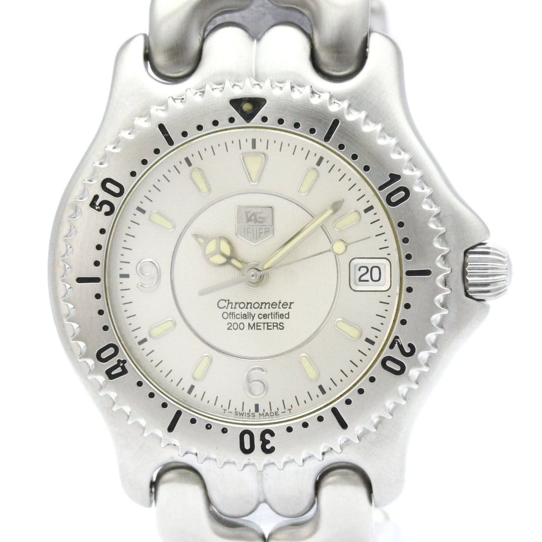 TAG HEUER Sel Chronometer 200M Automatic Mens Watch WG5112 Polished: --- Catalog ---Category: SizeCase Diameter: 38mm / 1.5''Category: DesignType: WristwatchStyle: Dress/FormalGender: MenColor (Dial): SilverMaterial (Band): Stainless steelMaterial (Case): Stainless ste