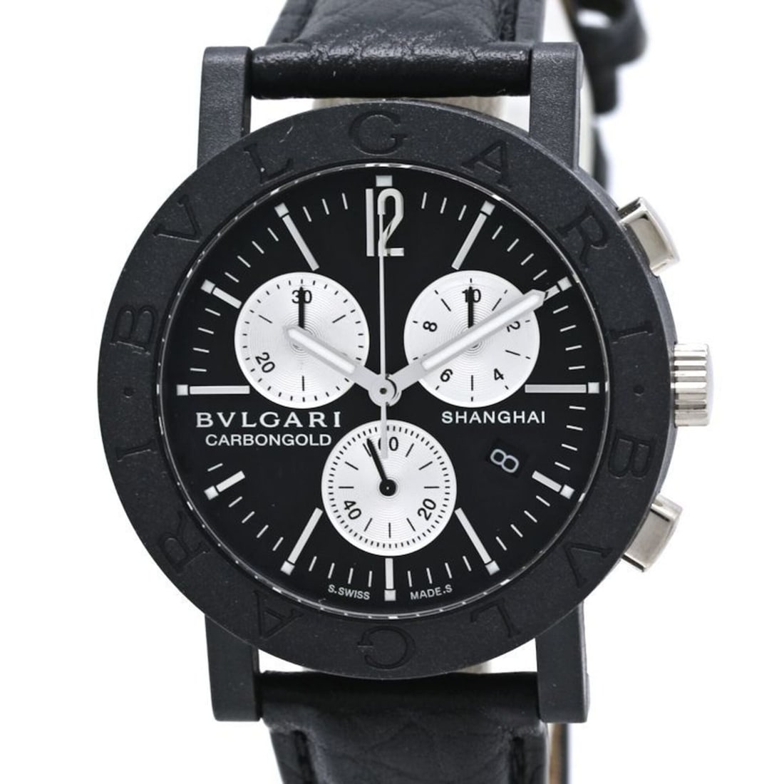 BVLGARI Bulgari Chronograph BBW38CGLDCH 6 BB38CLCH Men's Watch Carbon x Leather 40531: --- Catalog ---Category: SizeWrist Size: 19cm / 7.48''Case Diameter: 38mm / 1.5''Category: DesignType: WristwatchGender: MenColor (Dial): CarbonMaterial (Band): LeatherMaterial (Case): CarbonCategory: