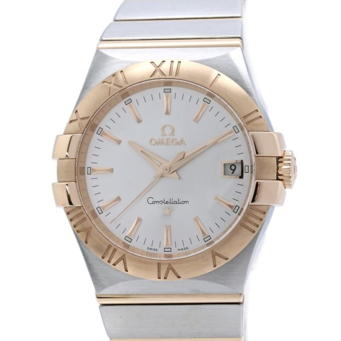 OMEGA Constellation Co-Axial Chronometer 123.20.35.60.02.001 Men's Watch, Stainless Steel x 18K Pink: --- Catalog ---Category: SizeWrist Size: 19.5cm / 7.67''Case Diameter: 35mm / 1.38''Category: DesignType: WristwatchGender: MenColor (Dial): SilverMaterial (Band): Pink gold (18K), Stainless steelMate