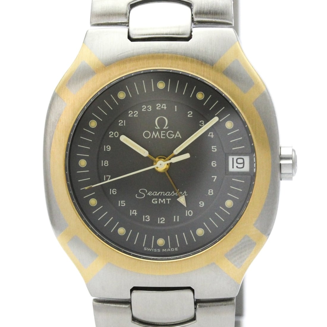 OMEGA Seamaster Polaris GMT 18K Gold Steel Mens Watch 396.1122 Polished: --- Catalog ---Category: SizeCase Diameter: 31mm / 1.22''Category: DesignType: WristwatchStyle: Dress/FormalGender: MenColor (Dial): GrayMaterial (Band): Stainless steel, Yellow gold (18K)Material (Ca
