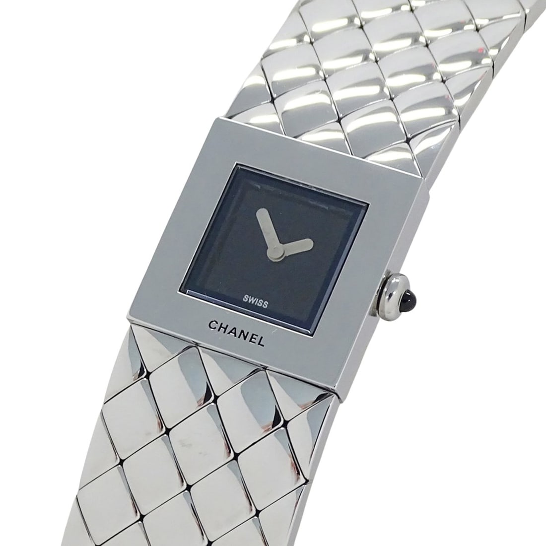 Chanel women's watch, brand name, Matelassé, quartz, stainless steel (SS), H0009, silver, black, (1 of 13)