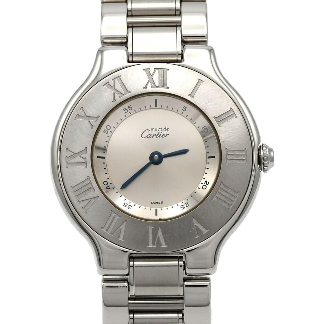 Cartier Must 21LM W10110T2 SS Quartz Watch: --- Catalog ---Category: SizeWrist Size: 15cm / 5.9''Case Diameter: 31mm / 1.22''Category: DesignType: WristwatchGender: MenColor (Dial): SilverMaterial (Band): Stainless steelMaterial (Case): Stainle