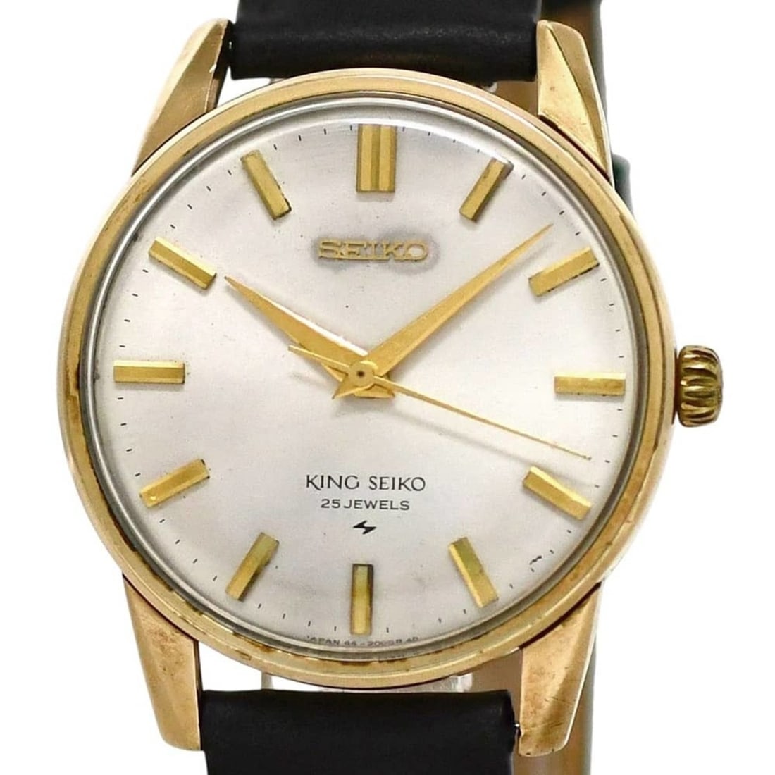 Seiko King Watch, White, Gold, Black, 44-2000, Stainless Steel, Leather Strap, Manual Winding.: --- Catalog ---Category: SizeWrist Size: 15cm - 21cm / 5.9'' - 8.26''Case Diameter: 36.2mm / 1.43''Category: DesignType: WristwatchGender: Men,WomenColor (Dial): WhiteMaterial (Band): LeatherMaterial 