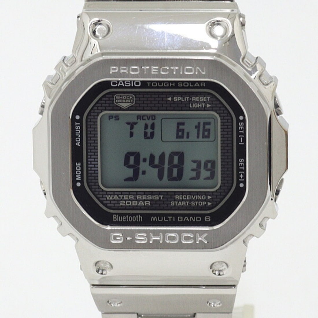 Casio G-Shock GMW-B5000D-1JF Men's Watch, 5000 Series, Full Metal, Refurbished.: --- Catalog ---Category: SizeWrist Size: 21cm / 8.26''Case Diameter: 43.2mm / 1.7''Category: DesignType: WristwatchGender: MenMaterial (Band): Stainless steelMaterial (Case): Stainless steelCategory: 