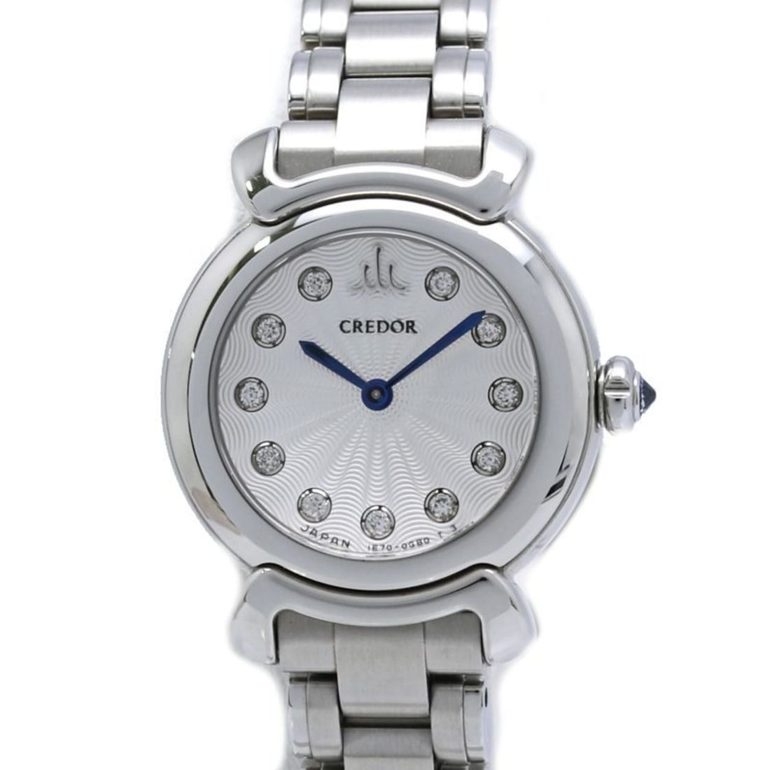 SEIKO Credor Linealux 11P Diamond GSTE803 1E70-0DV0 Women's Watch SS 40524: --- Catalog ---Category: SizeWrist Size: 17.5cm / 6.88''Case Diameter: 22mm / 0.87''Category: DesignType: WristwatchGender: WomenDisplay: AnalogColor (Dial): SilverMaterial (Band): Stainless steelMate