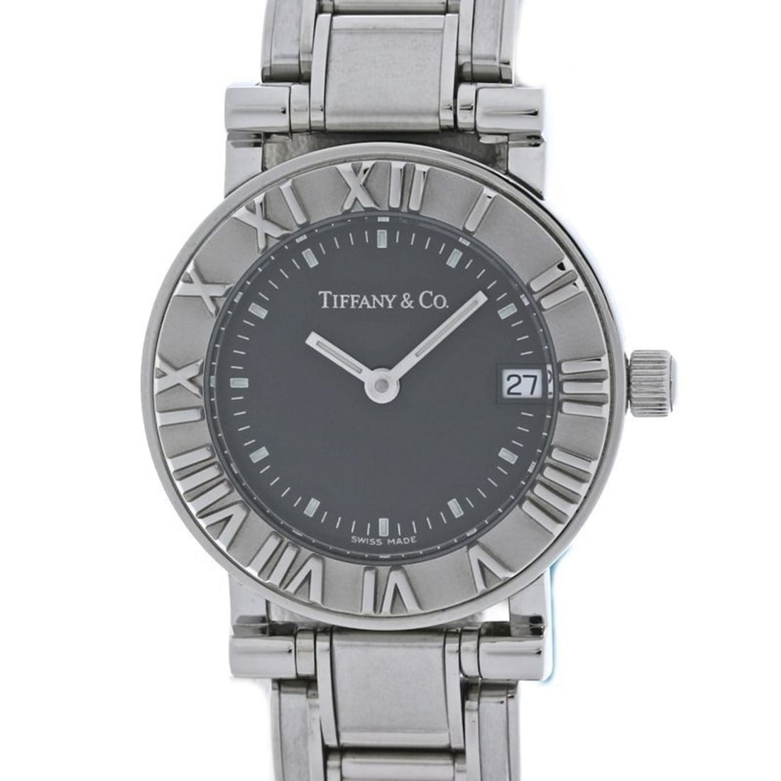 TIFFANY&Co. Tiffany Atlas Round 13579865 Women's Watch SS 40489: --- Catalog ---Category: SizeWrist Size: 17cm / 6.69''Case Diameter: 25mm / 0.98''Category: DesignType: WristwatchGender: WomenColor (Dial): GrayMaterial (Band): Stainless steelMaterial (Case): Stainl