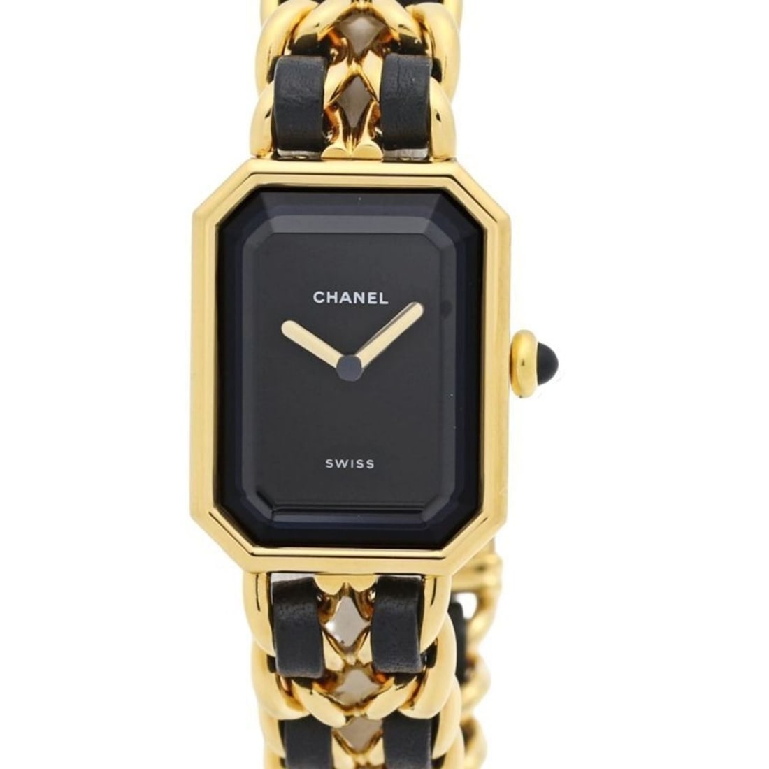CHANEL Premiere Large Size H0001 483011003 Women's Watch GP (Gold Plated) x Leather 130518: --- Catalog ---Category: SizeWrist Size: 16.5cm / 6.49''Case Diameter: 20mm / 0.79''Category: DesignType: WristwatchGender: WomenColor (Dial): BlackMaterial (Band): Gold plated, LeatherMaterial (Case)