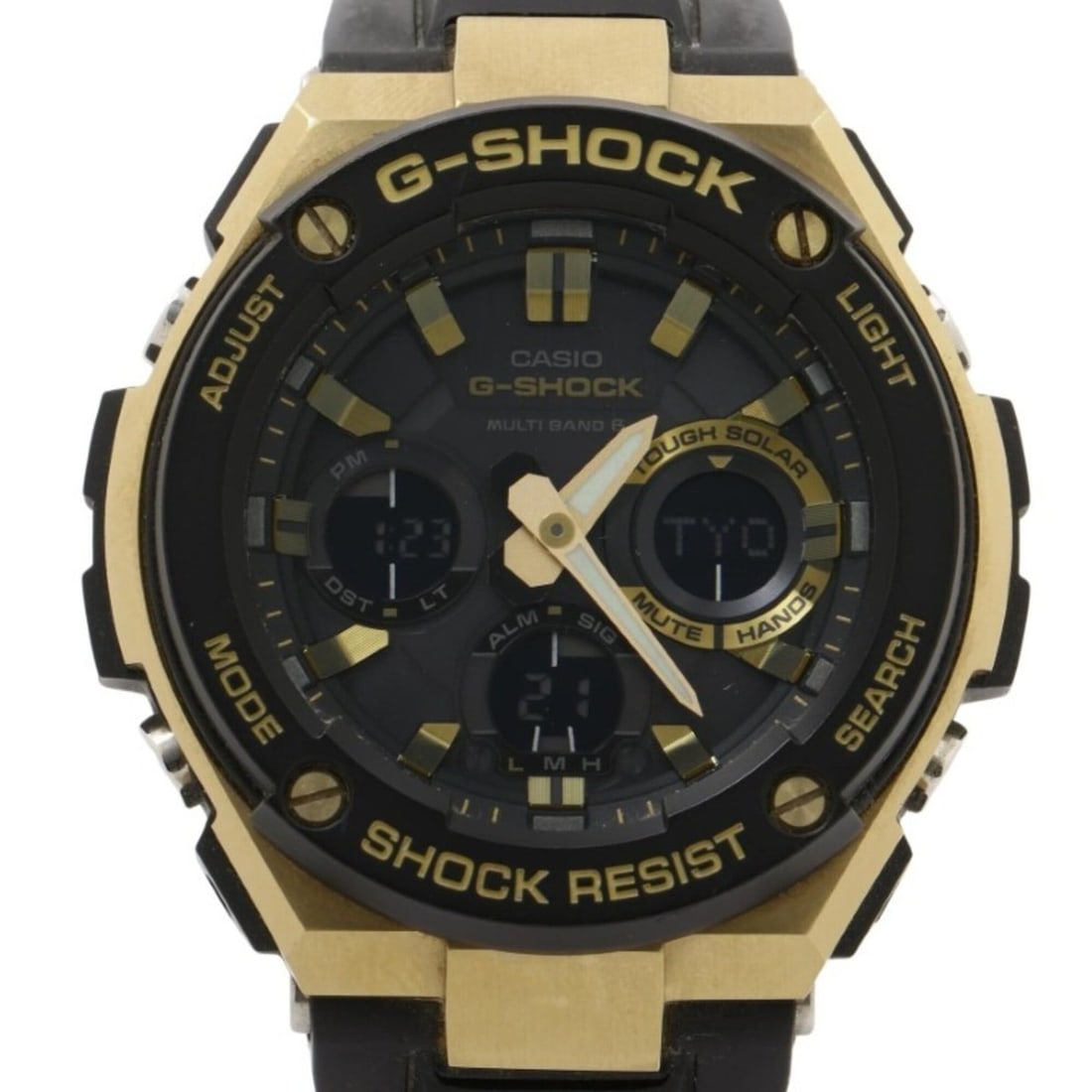 CASIO G-SHOCK G-STEEL GST-W100 Series GST-W100G Black Resin/Stainless Steel Men's Watch: --- Catalog ---Category: SizeWrist Size: 14.5cm - 21.5cm / 5.7'' - 8.46''Case Diameter: 52.4mm / 2.06''Category: DesignType: WristwatchGender: MenColor (Dial): BlackMaterial (Case): Stainless steelCat
