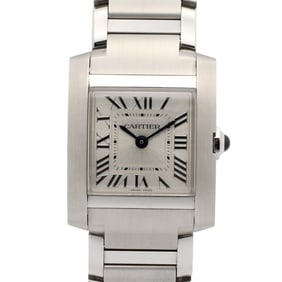 Cartier Tank Française SM Watch, Stainless Steel, Ladies, Silver Tone, WST0065