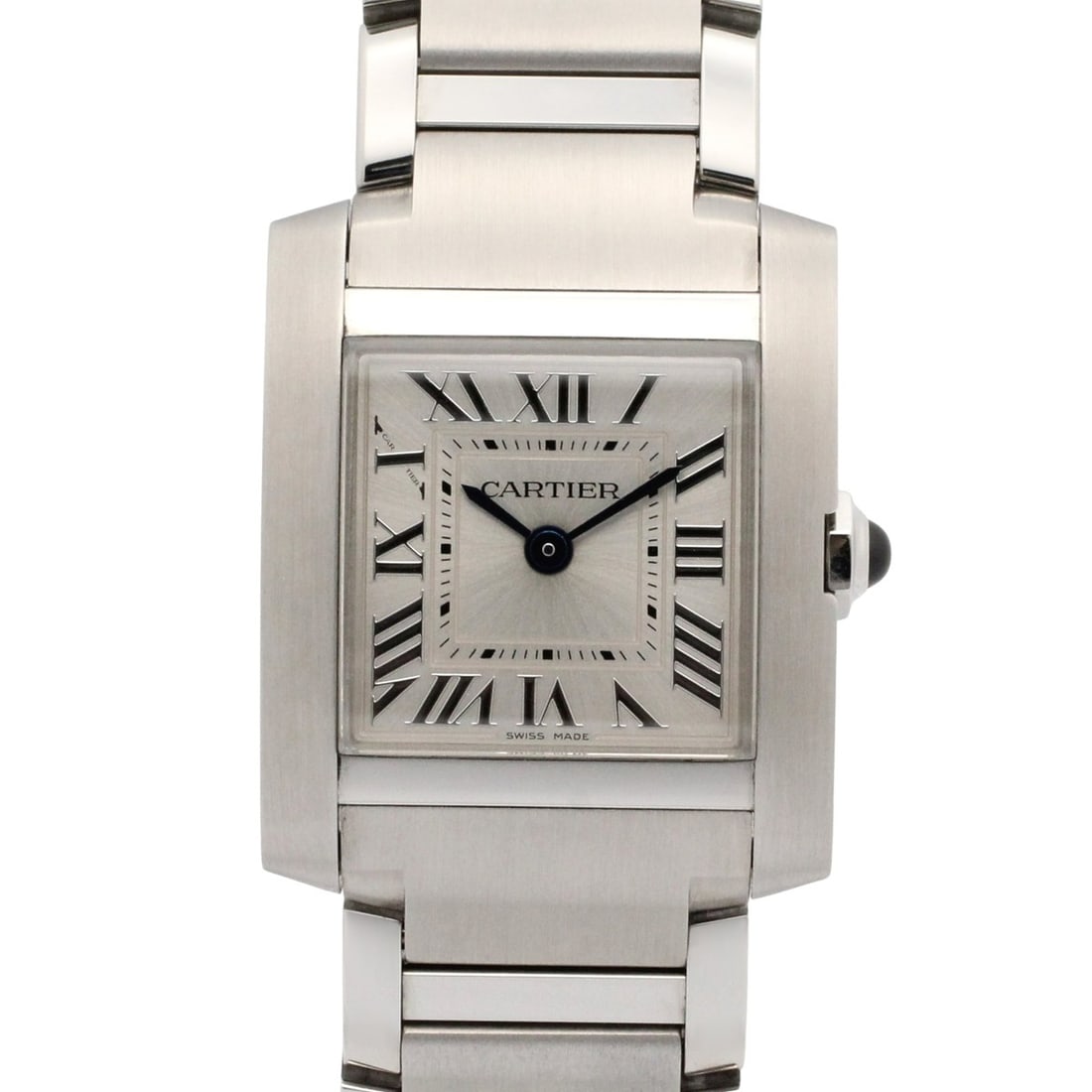 Cartier Tank Française SM Watch, Stainless Steel, Ladies, Silver Tone, WST0065: --- Catalog ---Category: SizeWrist Size: 15.5cm / 6.1''Case Diameter: 21mm / 0.83''Category: DesignType: WristwatchGender: WomenColor (Dial): SilverMaterial (Band): Stainless steelMaterial (Case): Sta