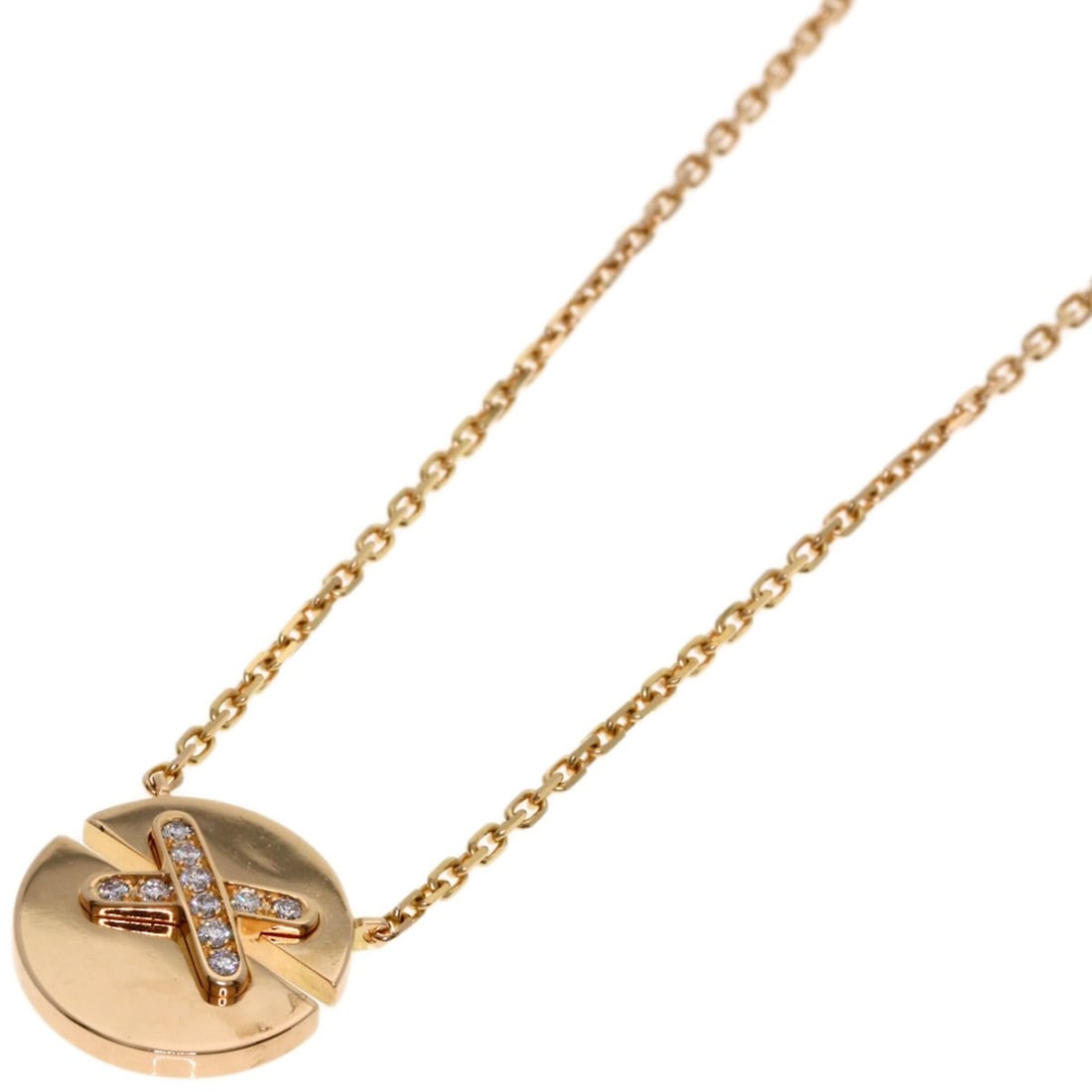 Chaumet Jeux de Liens Harmony Diamond Necklace 18K Pink Gold Women's: --- Catalog ---Category: SizePendant Size: 12mm x 12.1mm / 0.47'' x 0.47''Neck Circumference: 42 cm / 16.53''Category: DesignStone: DiamondGender: WomenMaterial: Pink gold (18K)Necklace Type: Necklace