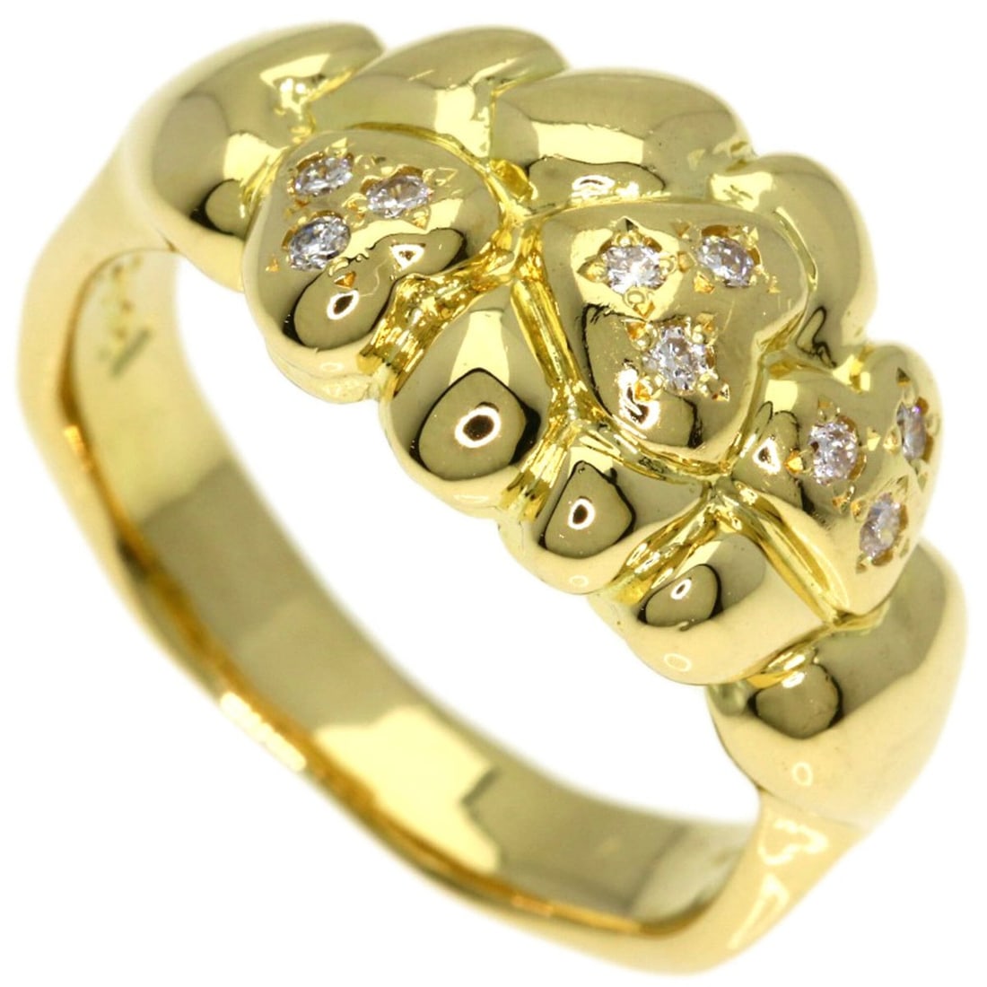 Yves Saint Laurent Heart Diamond Ring, 18K Yellow Gold, Women's: --- Catalog ---Category: SizeJP Size: 9.5US Size: 5Category: DesignType: Band ringStone: DiamondGender: WomenMaterial: Yellow gold (18K)Category: GeneralBrand: Yves Saint Laurent--- Item List ---Secti