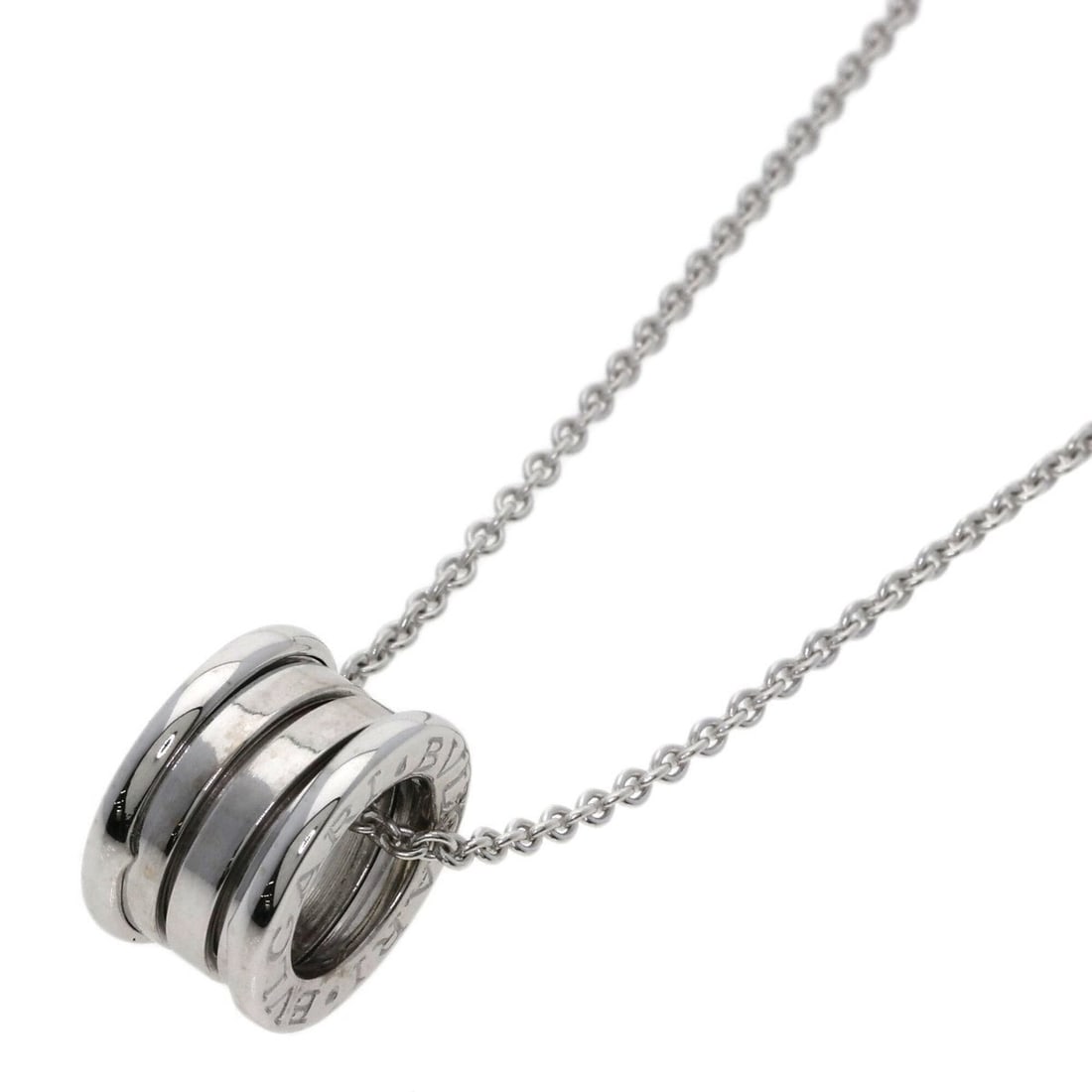 BVLGARI B-zero1 Necklace, 18K White Gold, Women's: --- Catalog ---Category: SizePendant Size: 14.6mm x 9mm / 0.57'' x 0.35''Neck Circumference: 40 cm / 15.74''Category: DesignGender: WomenMaterial: White gold (18K)Necklace Type: NecklaceCategory: Gene
