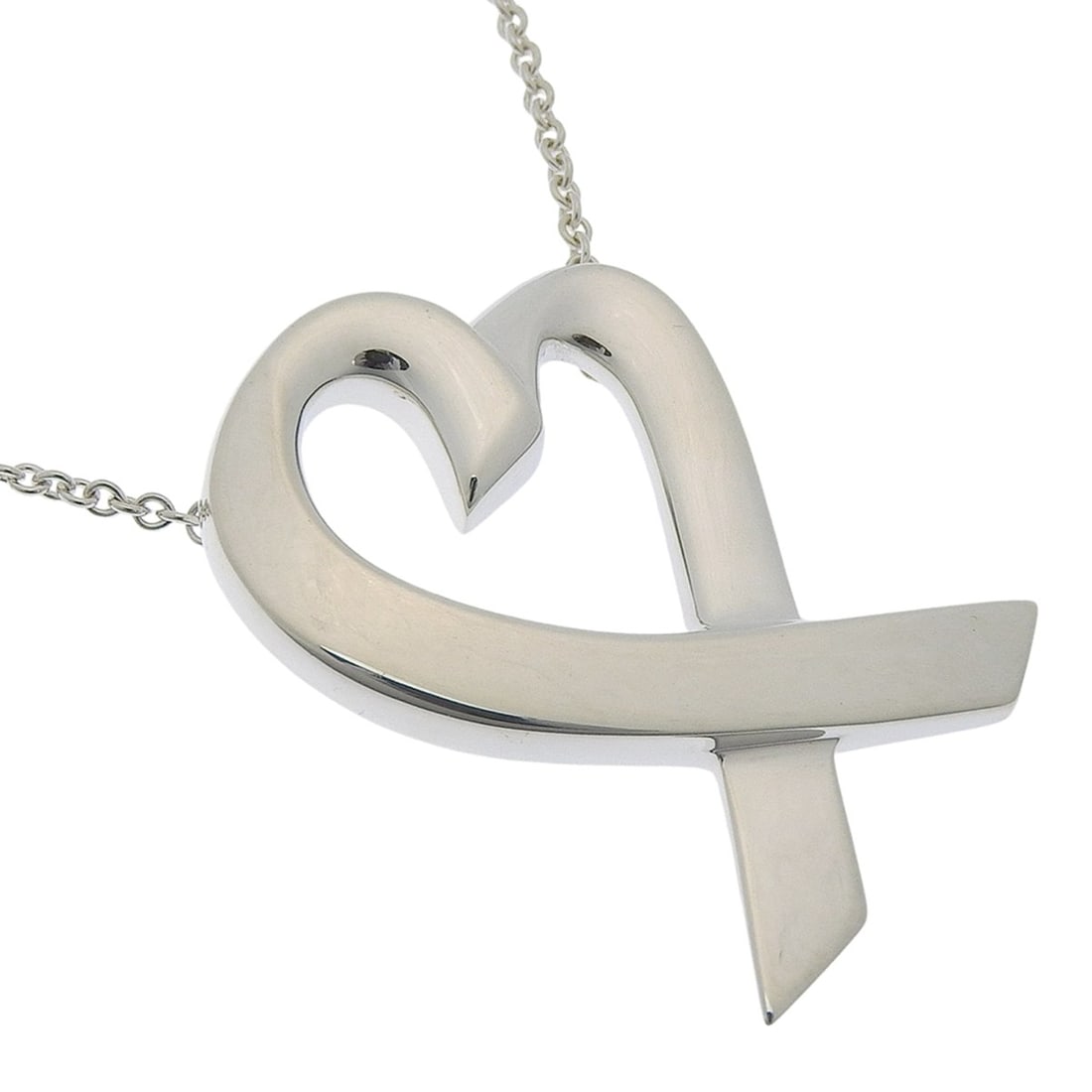 Tiffany & Co. Loving Heart Large Necklace, Paloma Picasso, Sterling Silver 925, Approx. 11.3g,: --- Catalog ---Category: SizePendant Size: 34mm x 24mm / 1.33'' x 0.94''Neck Circumference: 63.6 cm / 25.03''Category: DesignGender: WomenMaterial: Silver 925Necklace Type: NecklaceCategory: GeneralBr